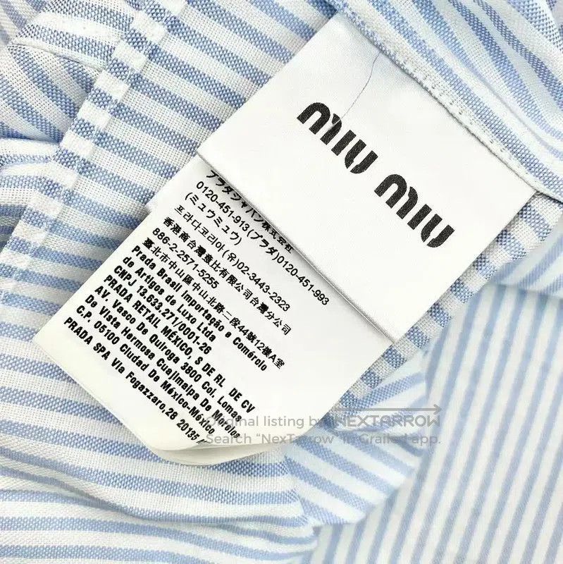 Miu Miu Miu Miu Pale Blue Cotton Blouse with Large Collar . Size XXS / US 00 / IT 34 - 4 Thumbnail