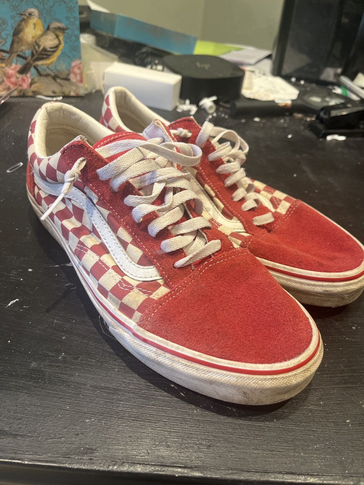Vans Vans Old Skool Checkerboard Red Size US 10 / EU 43 - 1 Thumbnail