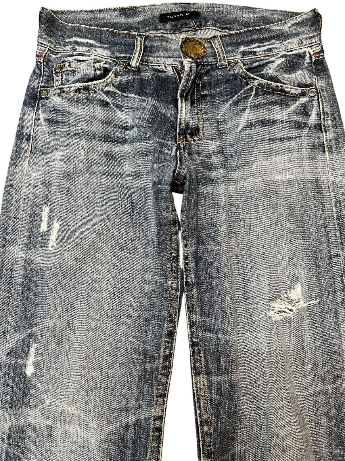 Japanese Brand Vintage Theoria Whiskers Honeycomb Distressed Denim Size US 31 - 2 Thumbnail