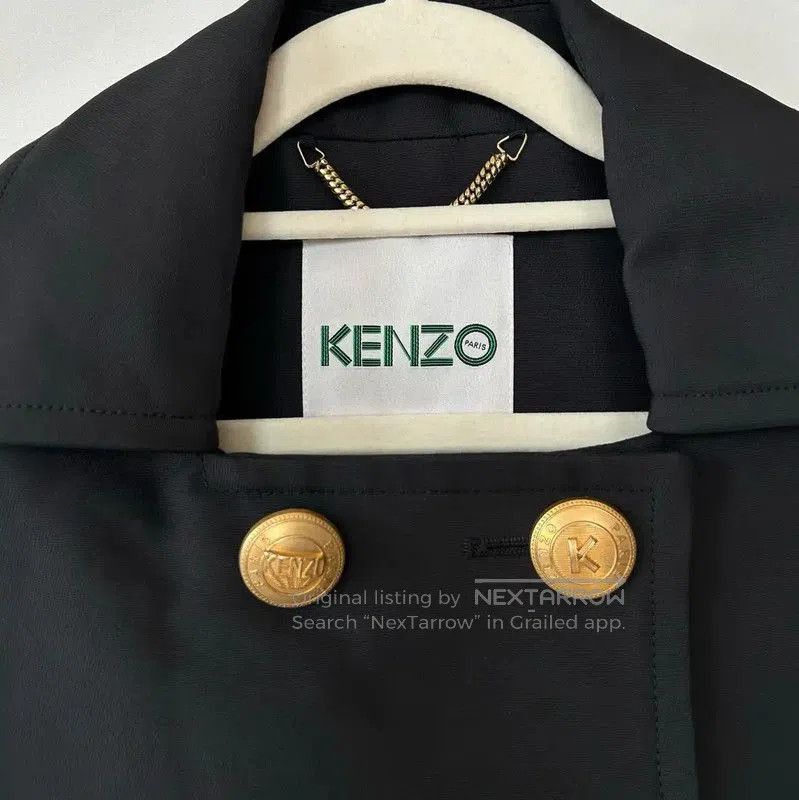Kenzo KENZO Black Mid-Length Coat with Gold Buttons . Size M / US 6-8 / IT 42-44 - 2 Thumbnail