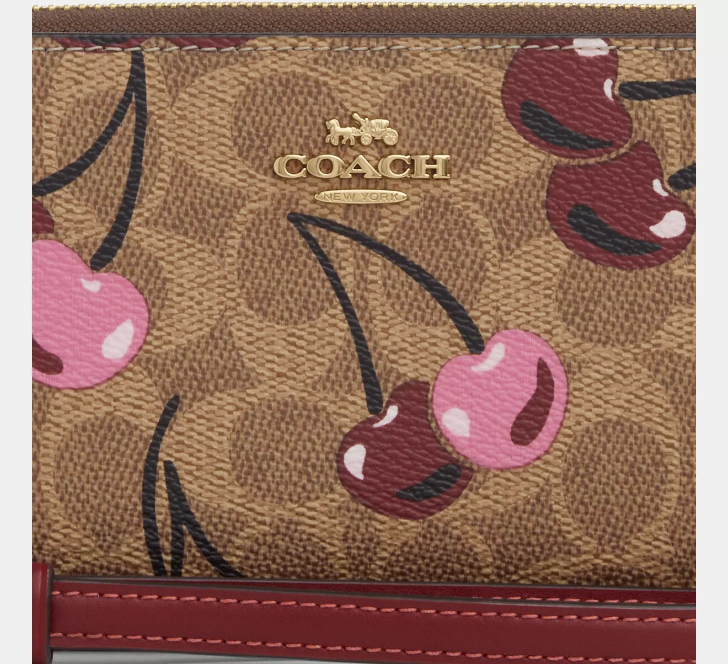 Coach 🍒 Long Zip Around Wallet With Cherry Print CZ328 | Grailed