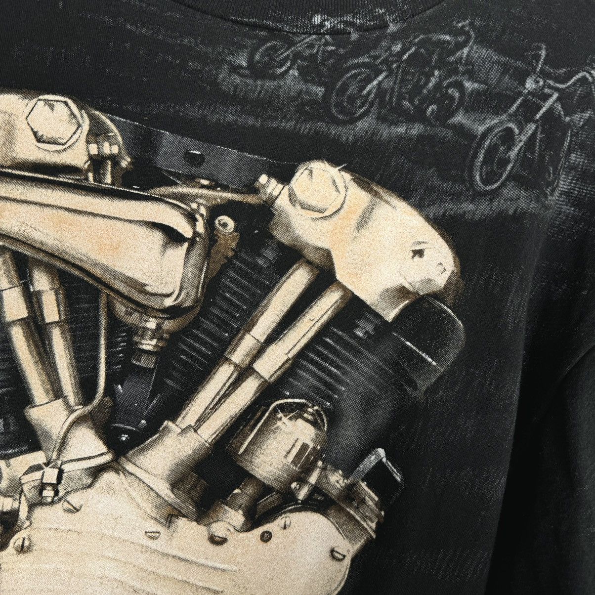 Harley Davidson Vintage 1993 3D Emblem Engine Motorcycle All Over T Shirt Size US XL / EU 56 / 4 - 6 Thumbnail