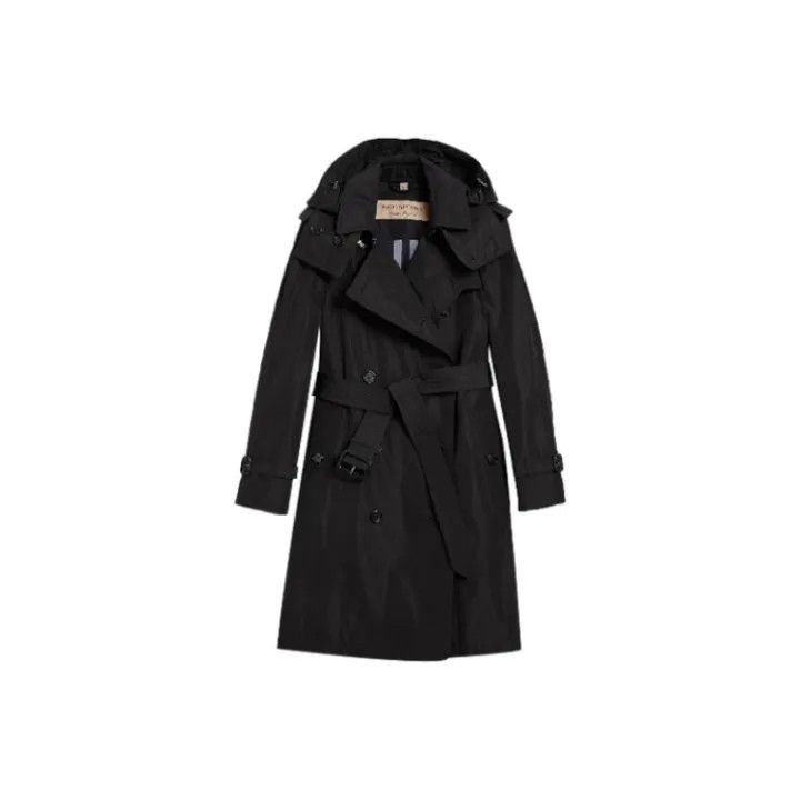 Burberry Burberry Black Mid-Length Double-Breasted Trench Coat 0079 Size M / US 6-8 / IT 42-44 - 1 Thumbnail