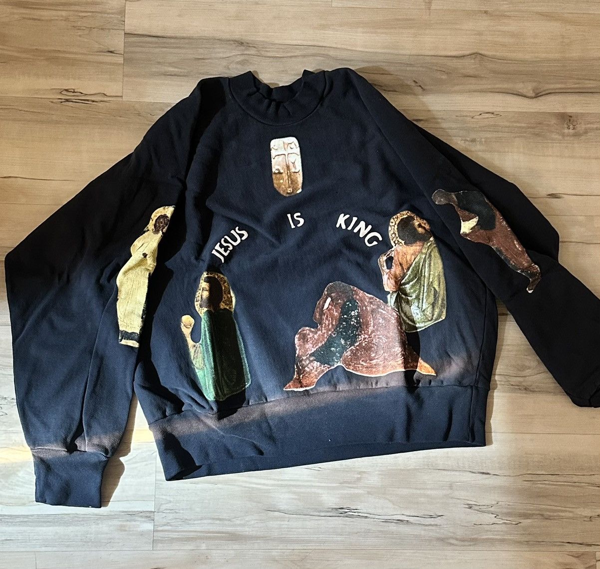 Kanye West Jesus is King JIK Crewneck Sweatshirt Navy Blue