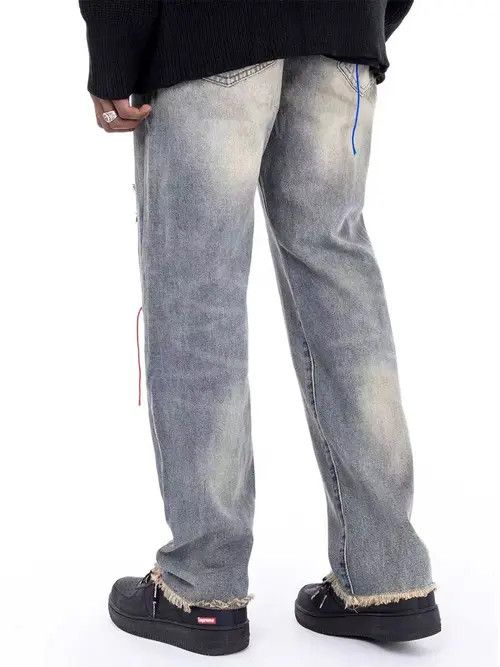 VIBE High Street Hip Hop Heavy Wash Ripped Jeans Size US 32 / EU 48 - 3 Thumbnail