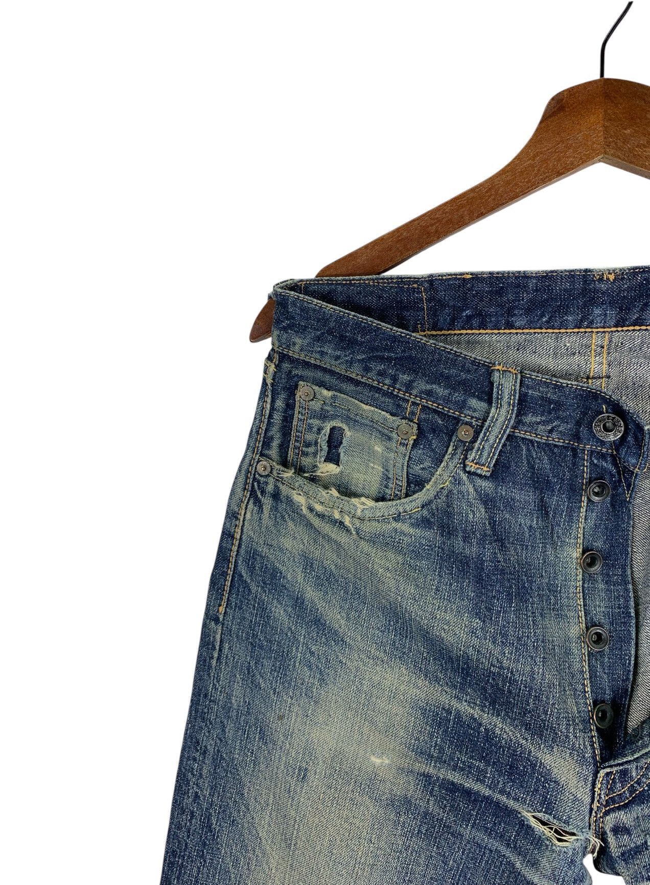 Sugar Cane VINTAGE SUGARCANE DISTRESSED SELVEDGE JEANS MEN Size US 30 / EU 46 - 11 Thumbnail