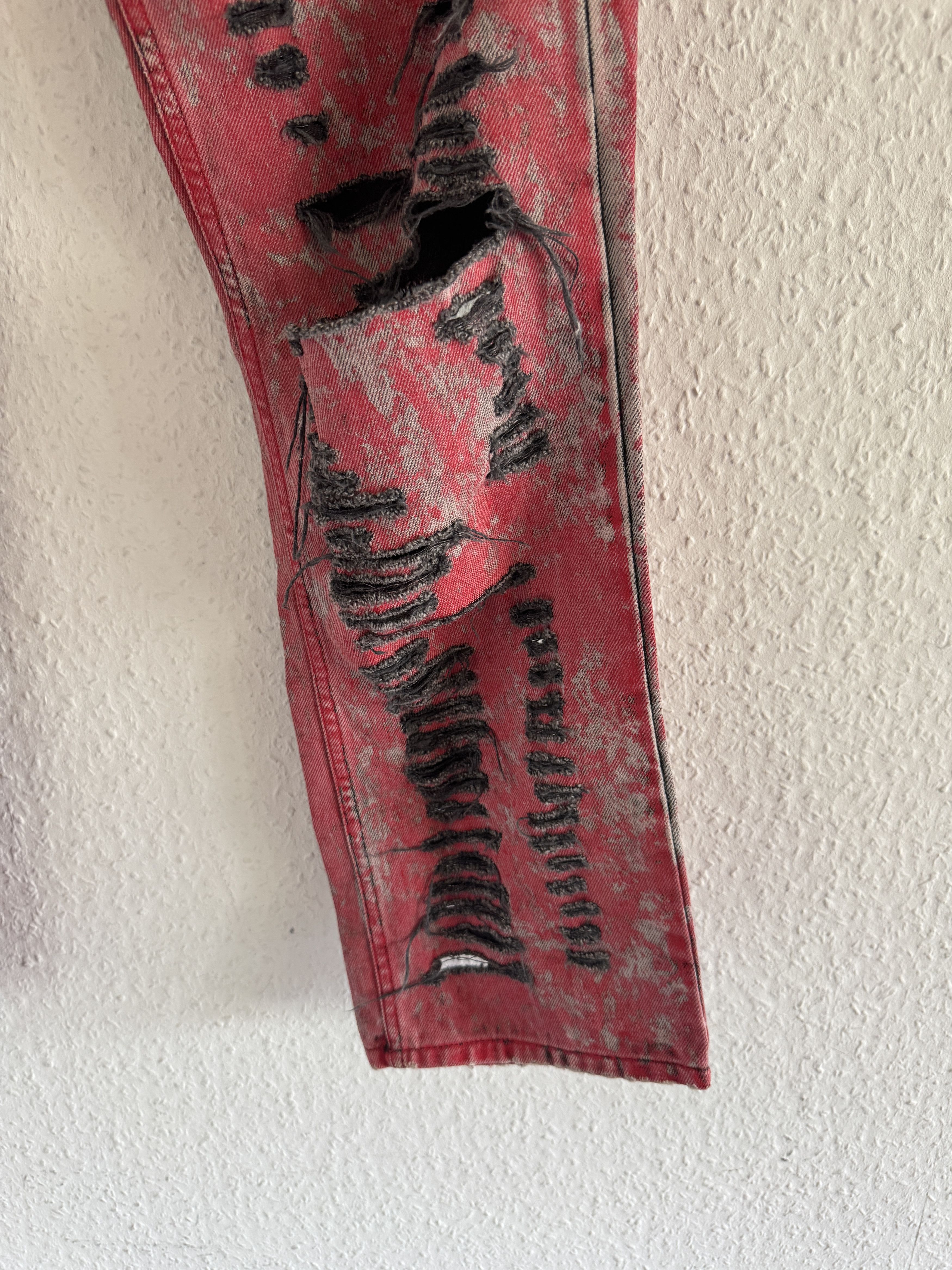 Gucci Distressed Red Destroyed Denim Pants Size US 32 / EU 48 - 7 Thumbnail