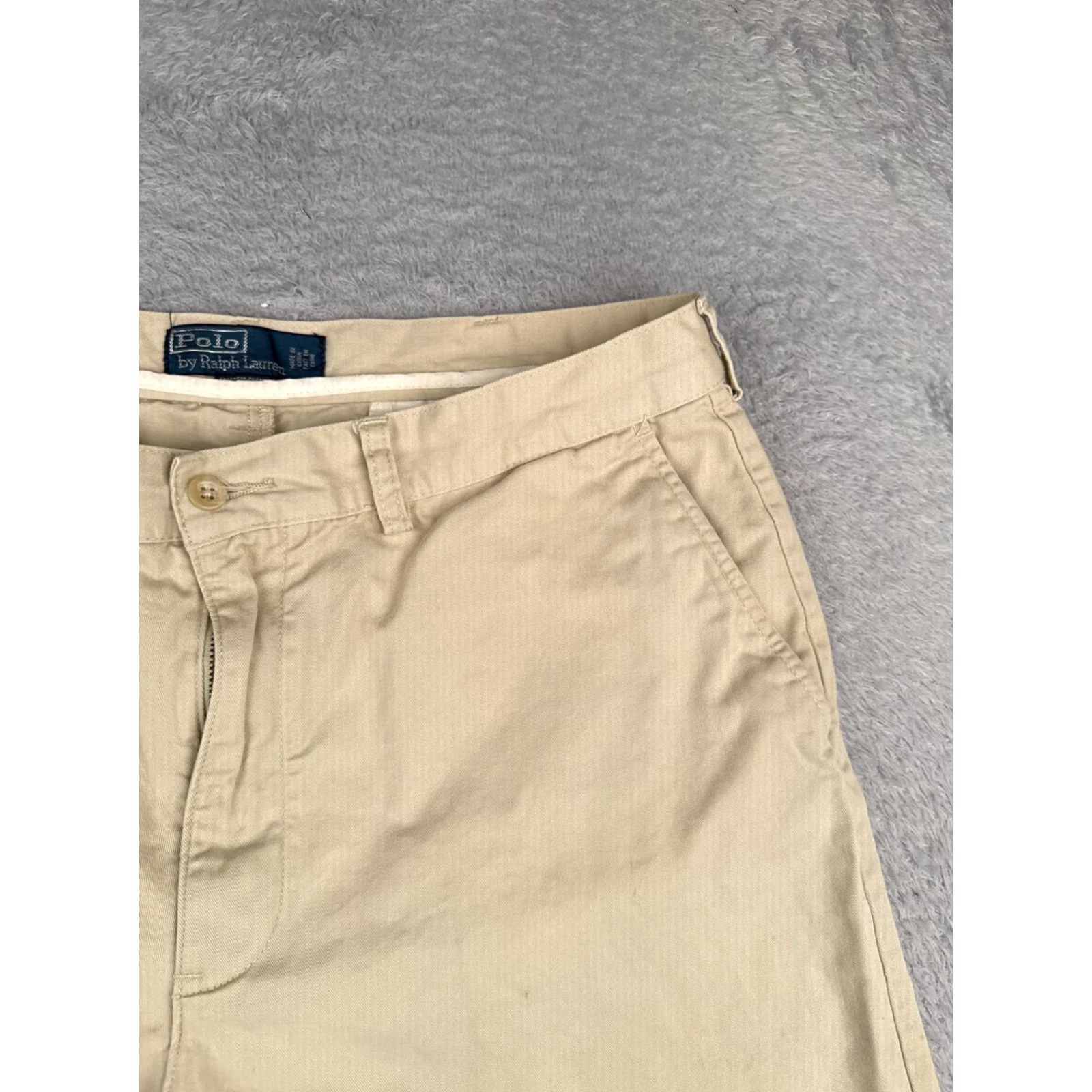 Polo Ralph Lauren VINTAGE Polo Ralph Lauren Shorts Men 36 Beige Chino Zip Fly 100% Cotton Classic Seasonal Casual Workwear Mens Size US M / EU 48-50 / 2 - 5 Thumbnail
