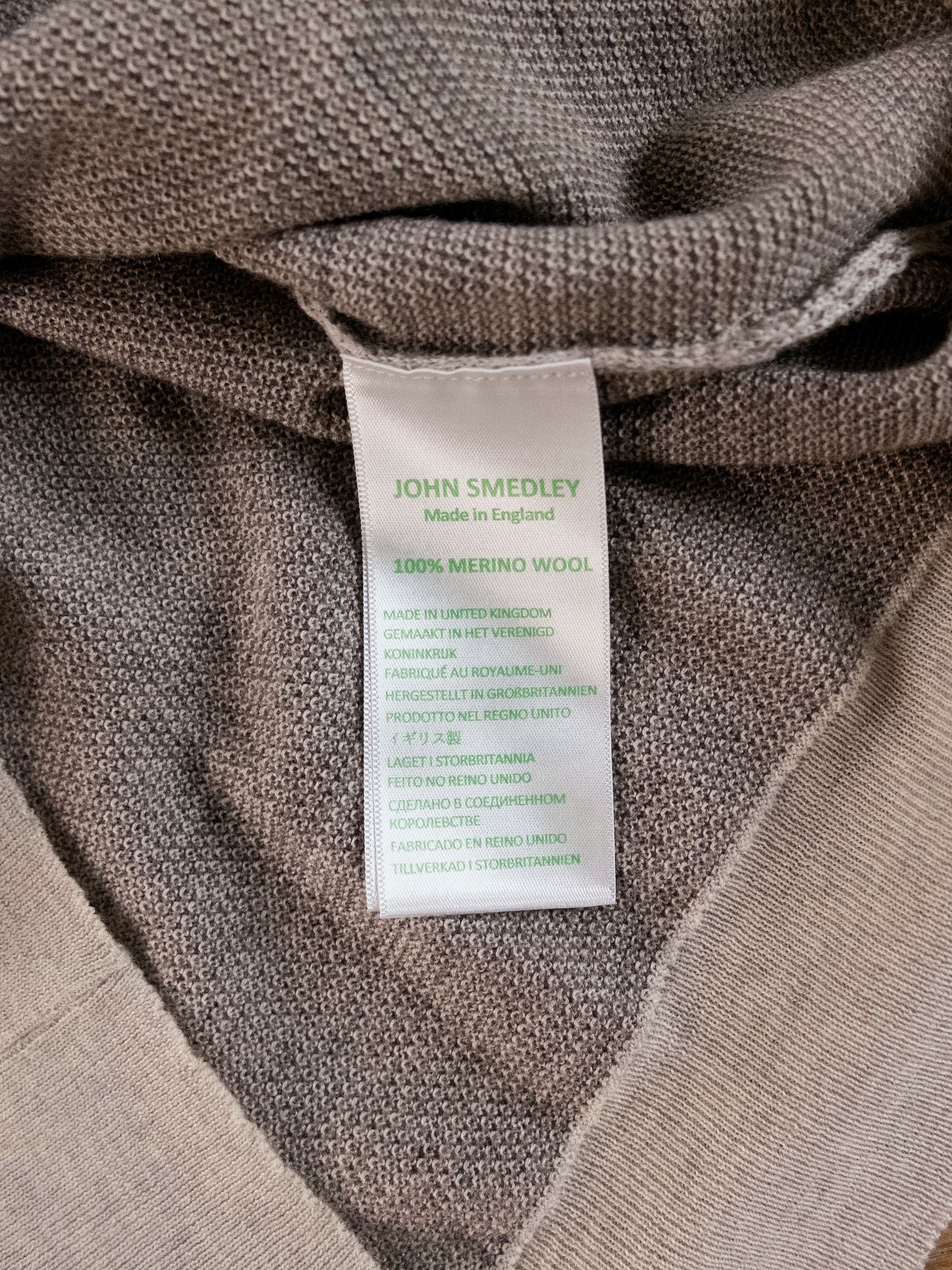 John Smedley JOHN SMEDLEY 15Singular beige gray merino wool sweater Large Size US L / EU 52-54 / 3 - 8 Thumbnail