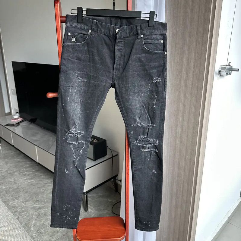 Balmain Balmain Men's Casual Black Cotton Pants 0089 Size US 33 - 1 Thumbnail