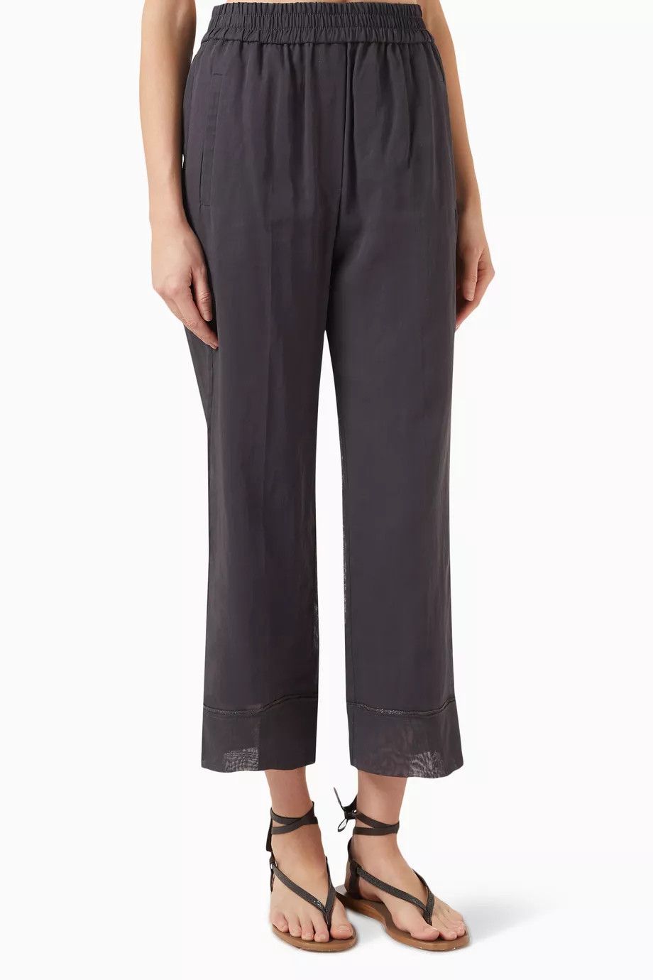 Brunello Cucinelli o1y0725 Sweatpant in Dark Gray Size 26" / US 2 / IT 38 - 1 Thumbnail