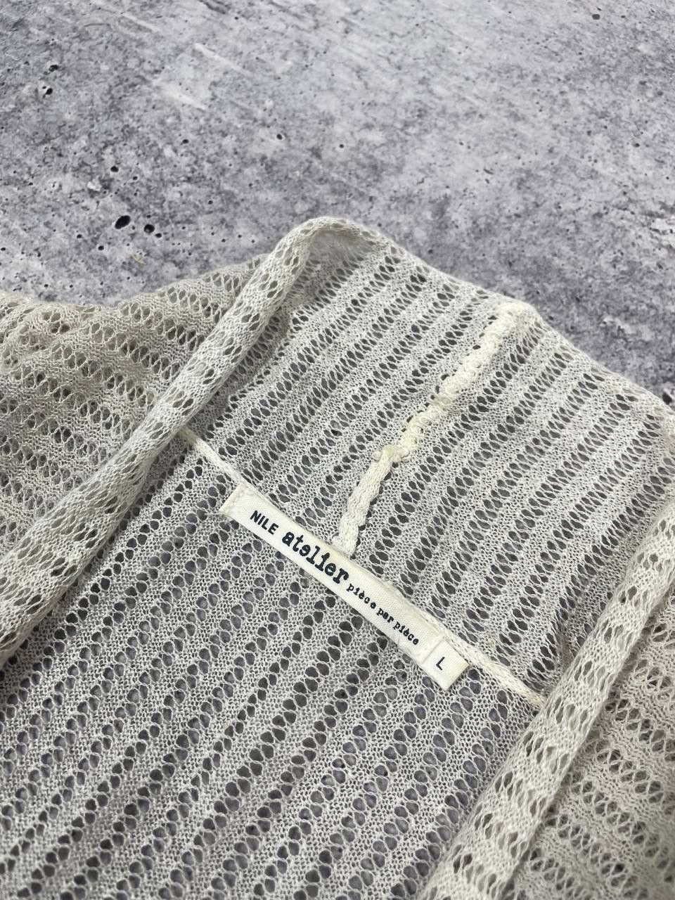 Vintage Vintage Nile Atelier Linen Mesh Knit Cardigan Sweater Y2K Size L / US 10 / IT 46 - 4 Thumbnail