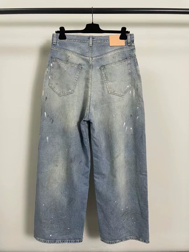 Acne Studios Acne Studios size:XS Washed blue splashed ink jeans Size 22" - 2 Thumbnail