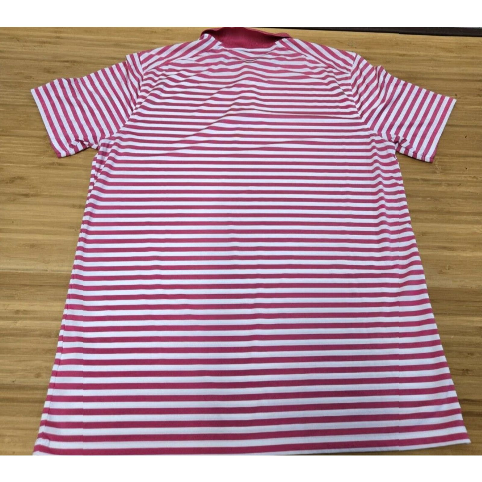 Nike Nike Dri-Fit Polo Shirt Mens M Pink White Striped Athletic Performance Golf Polo Size US M / EU 48-50 / 2 - 4 Thumbnail