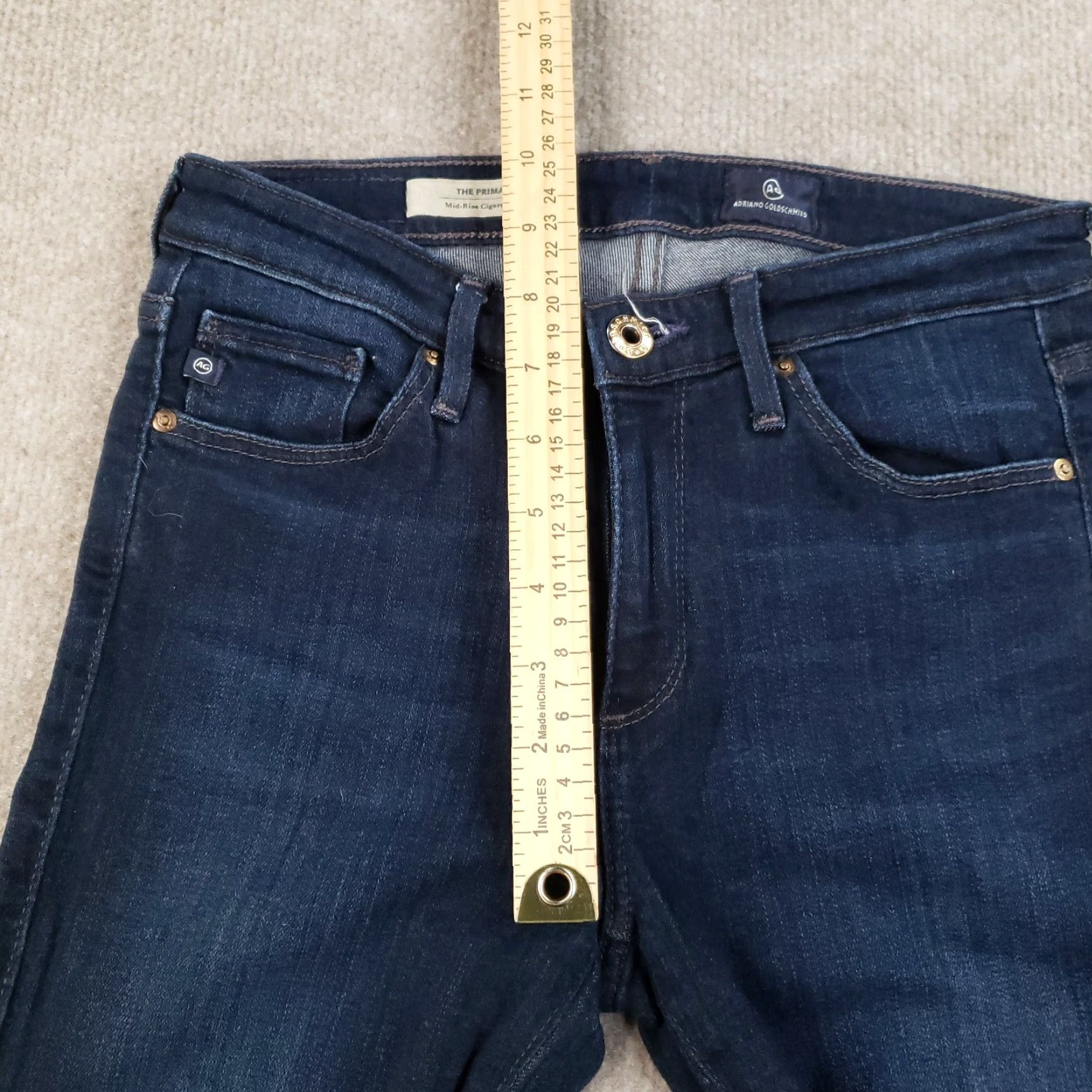 Vintage AG Adriano Goldschmied Jeans Women's Size 26 Mid Rise Skinny Blue Denim 5-Pocket Design Size 26" / US 2 / IT 38 - 7 Thumbnail