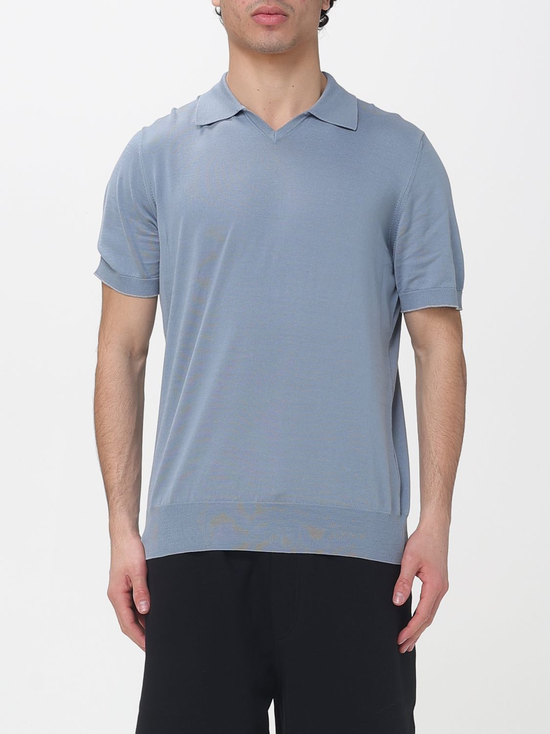 Brunello Cucinelli Brunello Cucinelli Polo Shirt Men Gnawed Blue Size US XXL / EU 58 / 5 - 1 Thumbnail