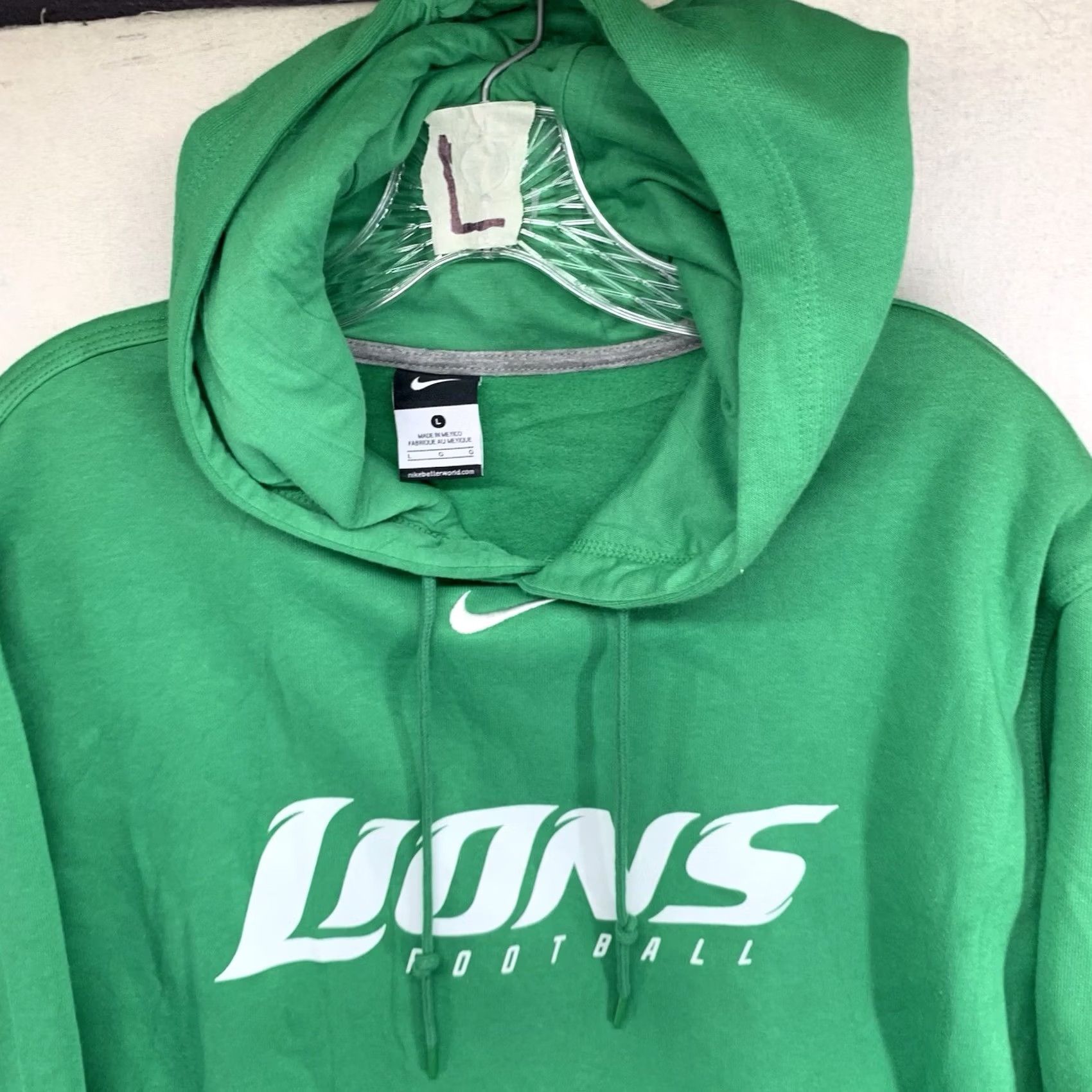 Nike VINTAGE Nike Hoodie Mens Large Green Center Swoosh South Fayette High School Eagles 2014 Size US L / EU 52-54 / 3 - 7 Thumbnail