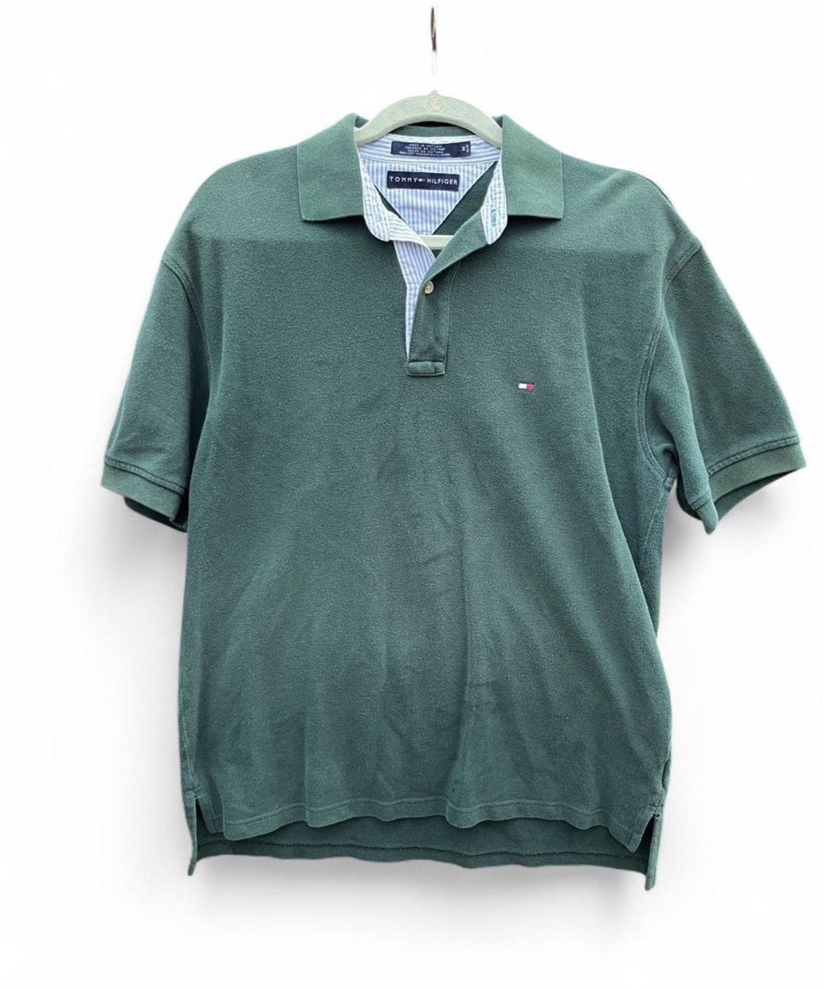 Tommy Hilfiger Vintage 90s Tommy Hilfiger Green/Blue Polo L Size US L / EU 52-54 / 3 - 1 Thumbnail