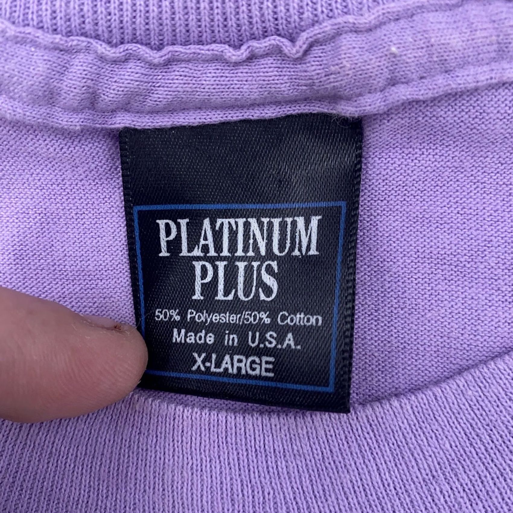 Vintage VINTAGE Platinum Plus Dog Graphic T-Shirt Mens L Purple 90s Nature Animal Crew Neck Short Sleeve Shirt Size US L / EU 52-54 / 3 - 6 Thumbnail