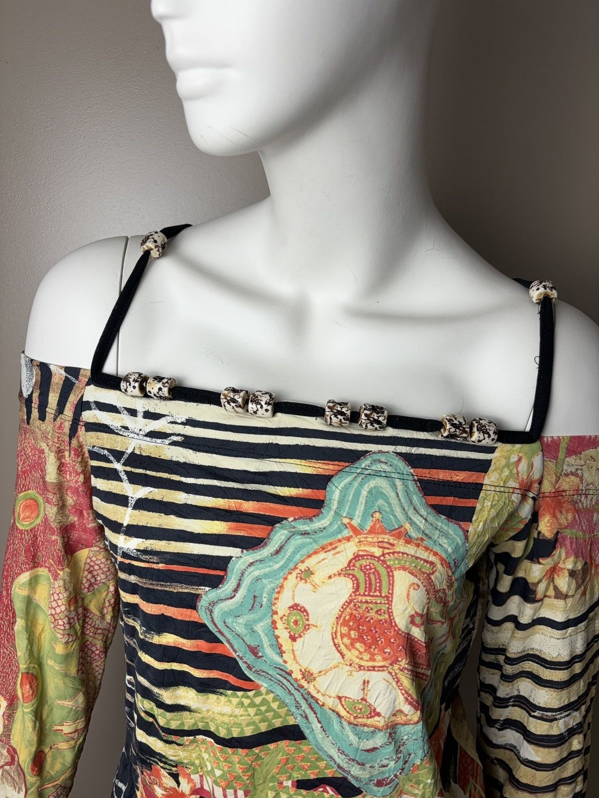 Vintage Save The Queen mixed vintage 3/4 sleeves top Size M / US 6-8 / IT 42-44 - 2 Thumbnail