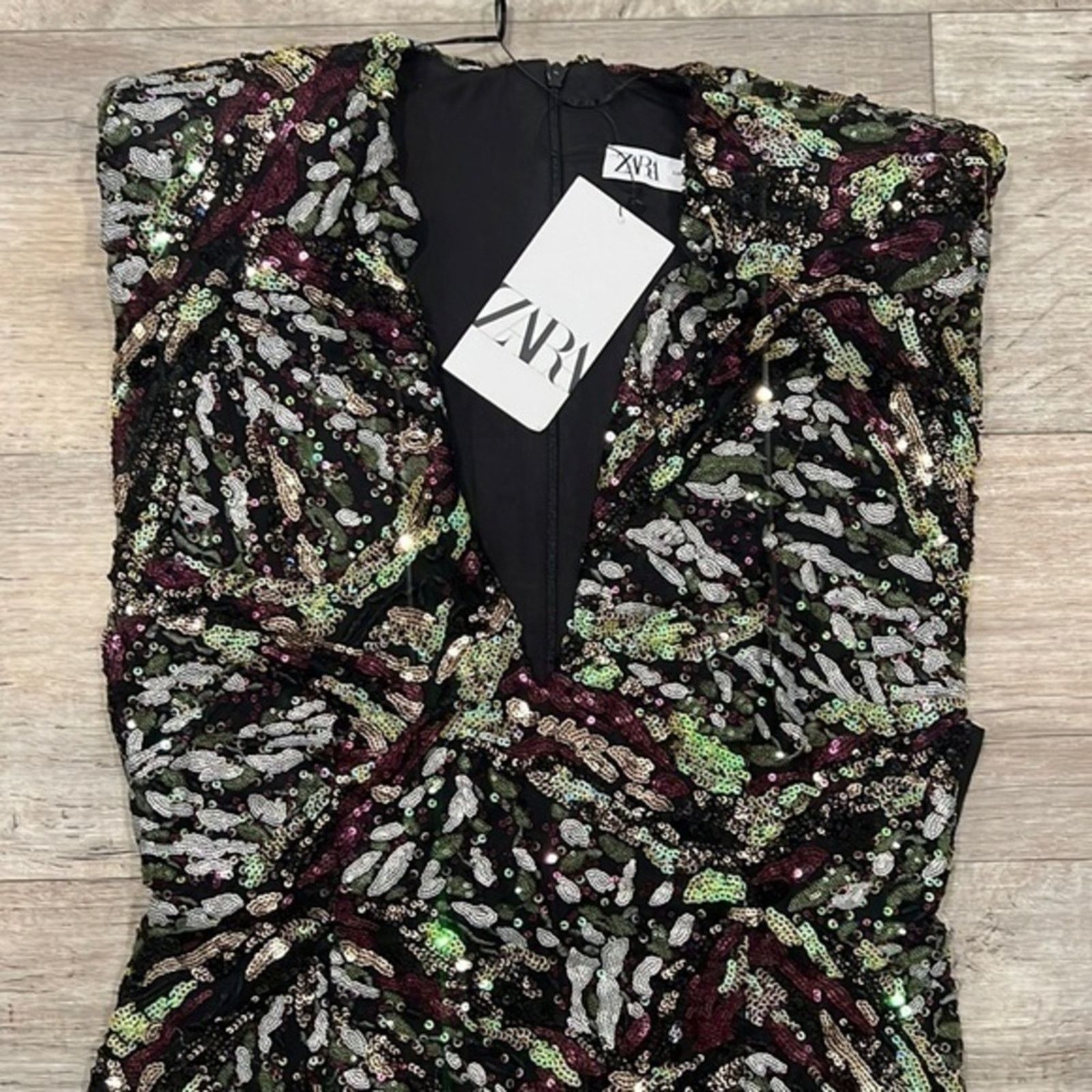 Zara ZARA Sequin Shoulder Pad Mini Dress NWT Size M / US 6-8 / IT 42-44 - 15 Thumbnail