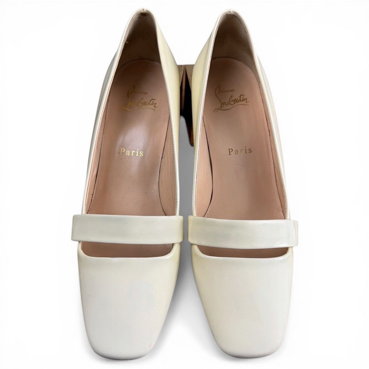 Christian Louboutin Christian Louboutin Cream Patent Mary Jane Pumps Size 38 Size US 8 / IT 38 - 3 Thumbnail