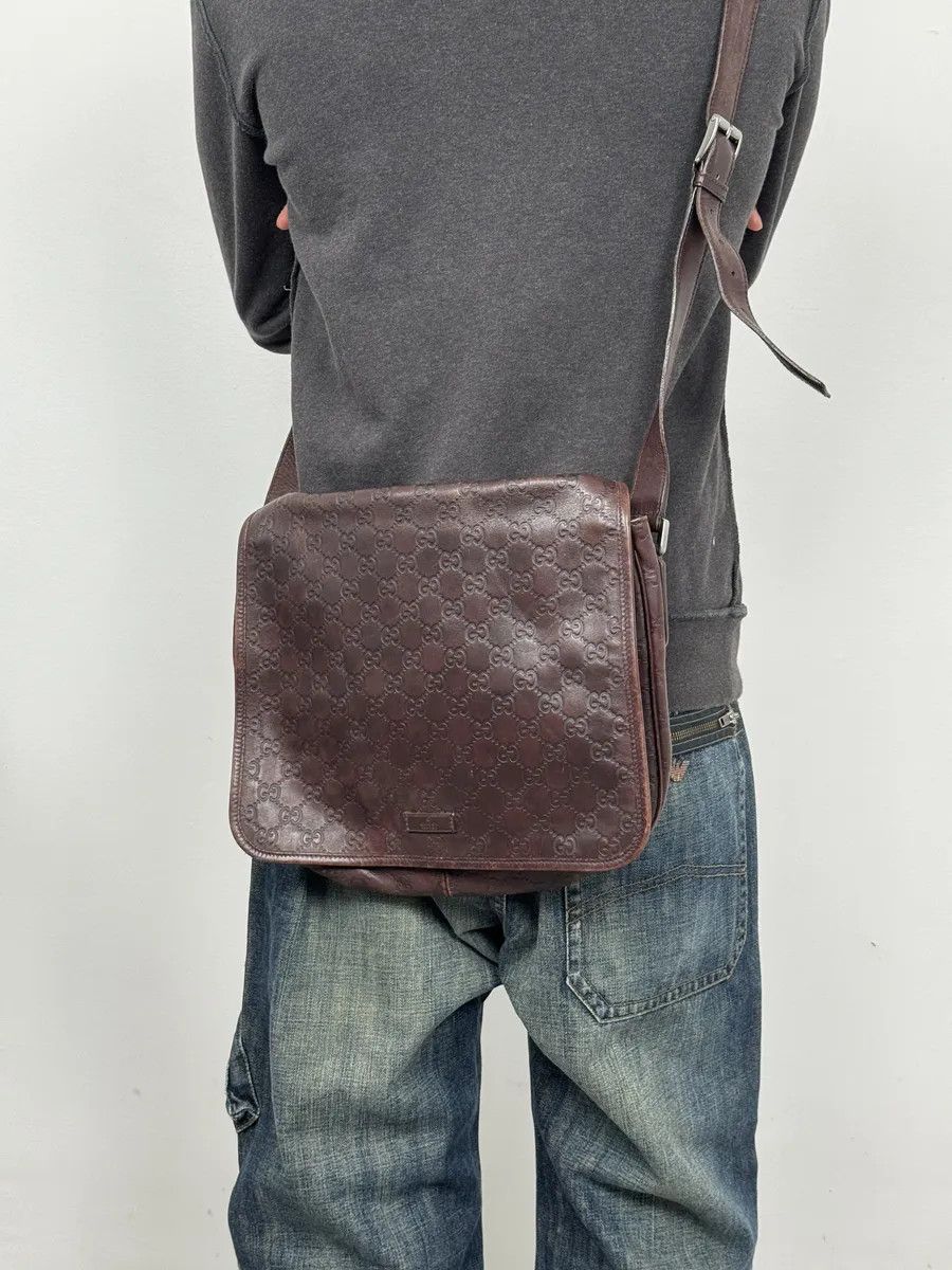 Gucci 2000s Gucci Monogramm G Brown Leather Shoulder Bag Size ONE SIZE - 2 Thumbnail