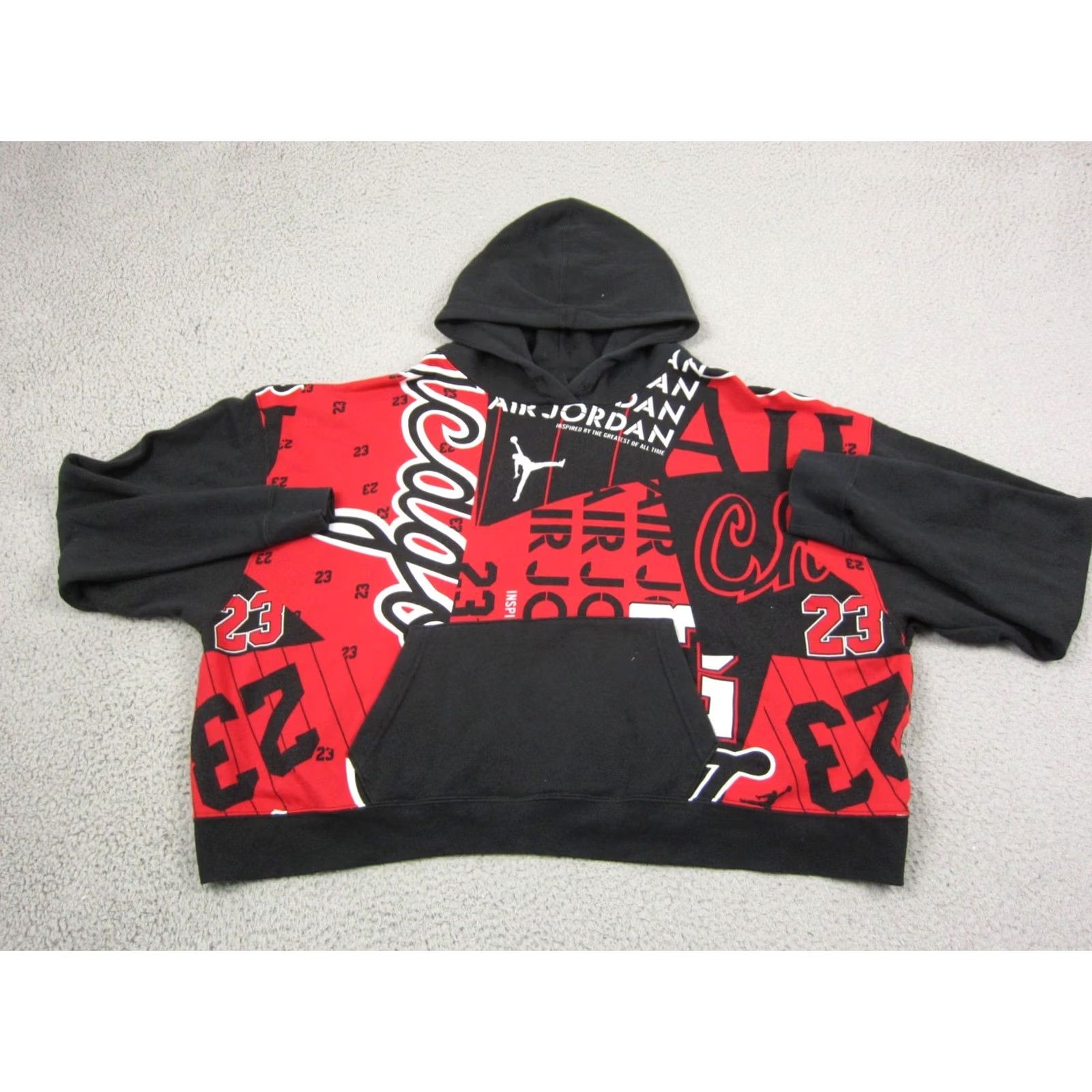 Nike Nike Hoodie Womens 1X Black Jordan Women Plus Red Core Essentials All Over Print Crop Size XL / US 12-14 / IT 48-50 - 2 Thumbnail