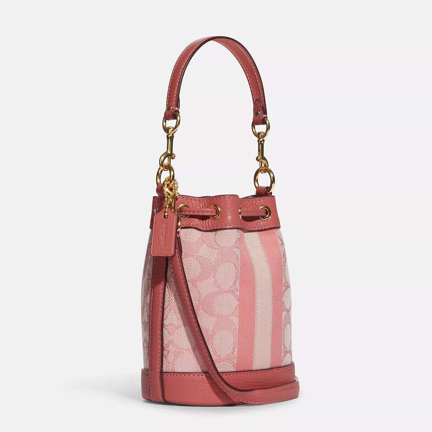 Coach Mini Dempsey Bucket Bag In Signature Jacquard C8322 Size ONE SIZE - 11 Thumbnail