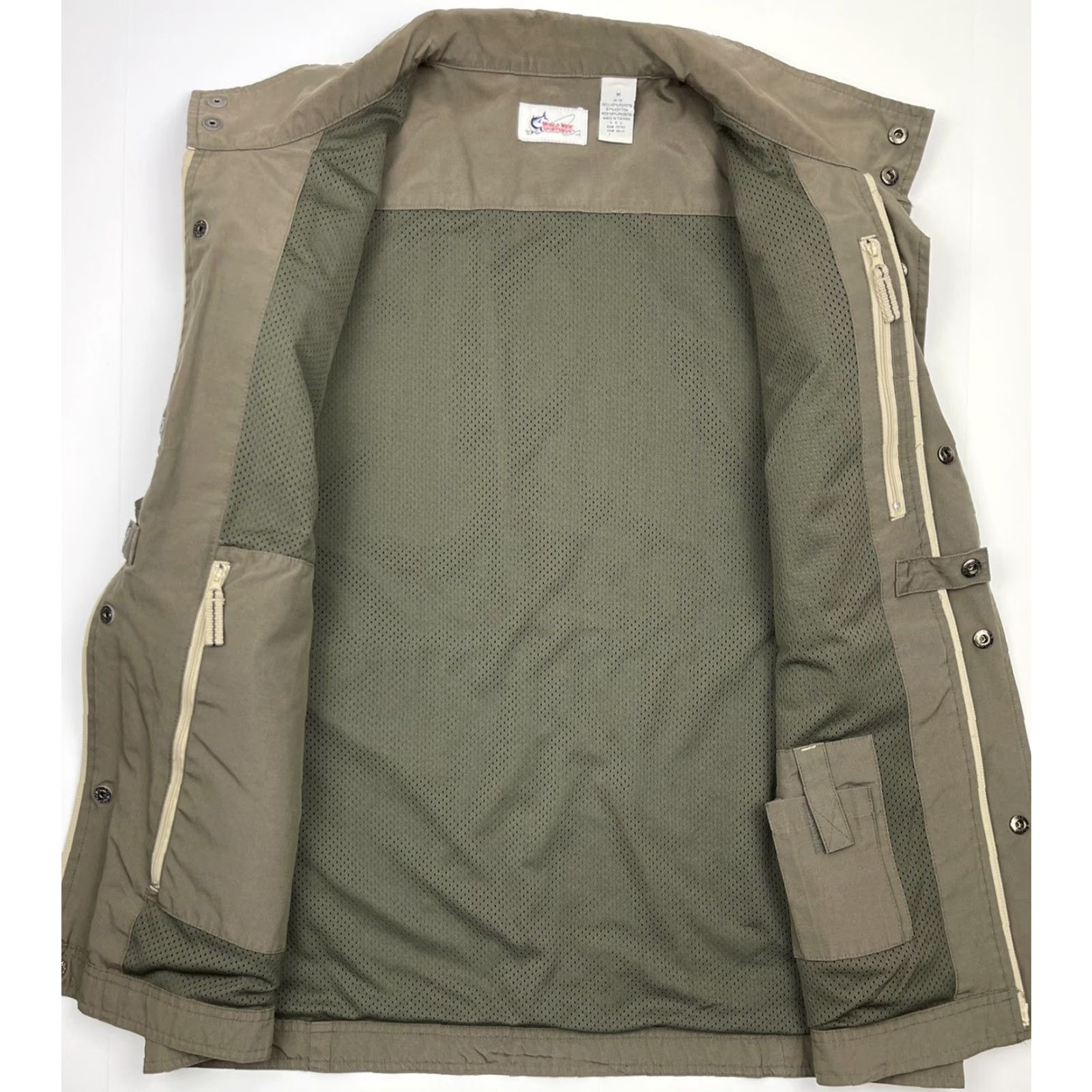 Vintage World Wide Sportsman Vest Shirt Men M Lined Fishing Vest Zip Pockets Cargo Utility Nylon Canvas Green Outdoor Size US M / EU 48-50 / 2 - 3 Thumbnail