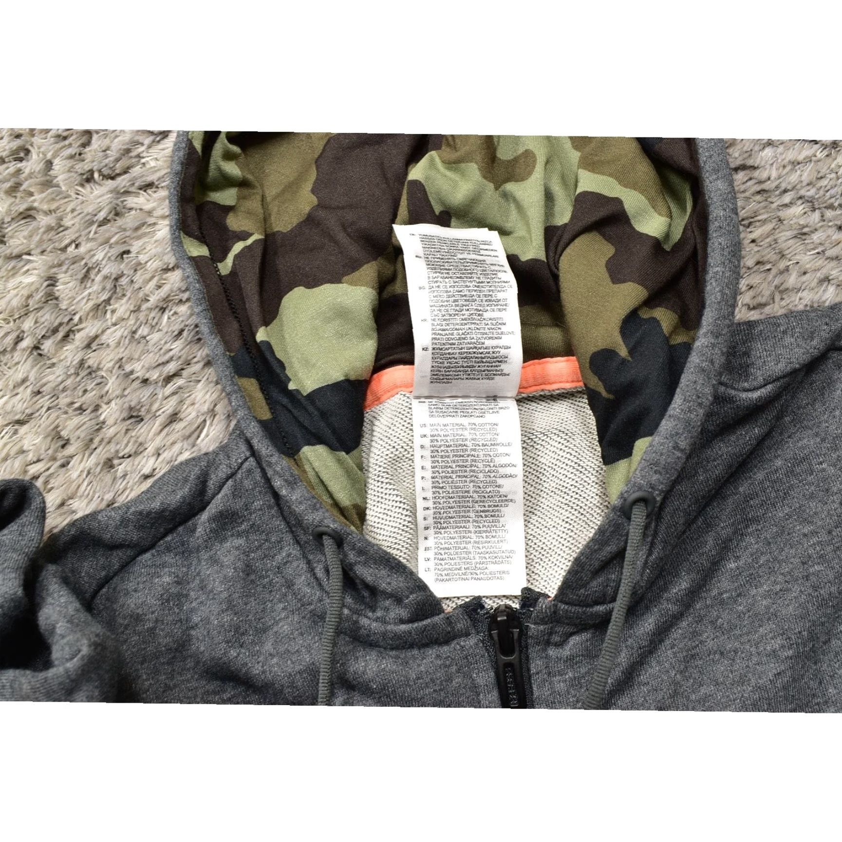 Adidas Adidas Mens Small Gray Cotton Blend Full Zip Solid Basic Jacket Hooded Shirt Size US S / EU 44-46 / 1 - 4 Thumbnail