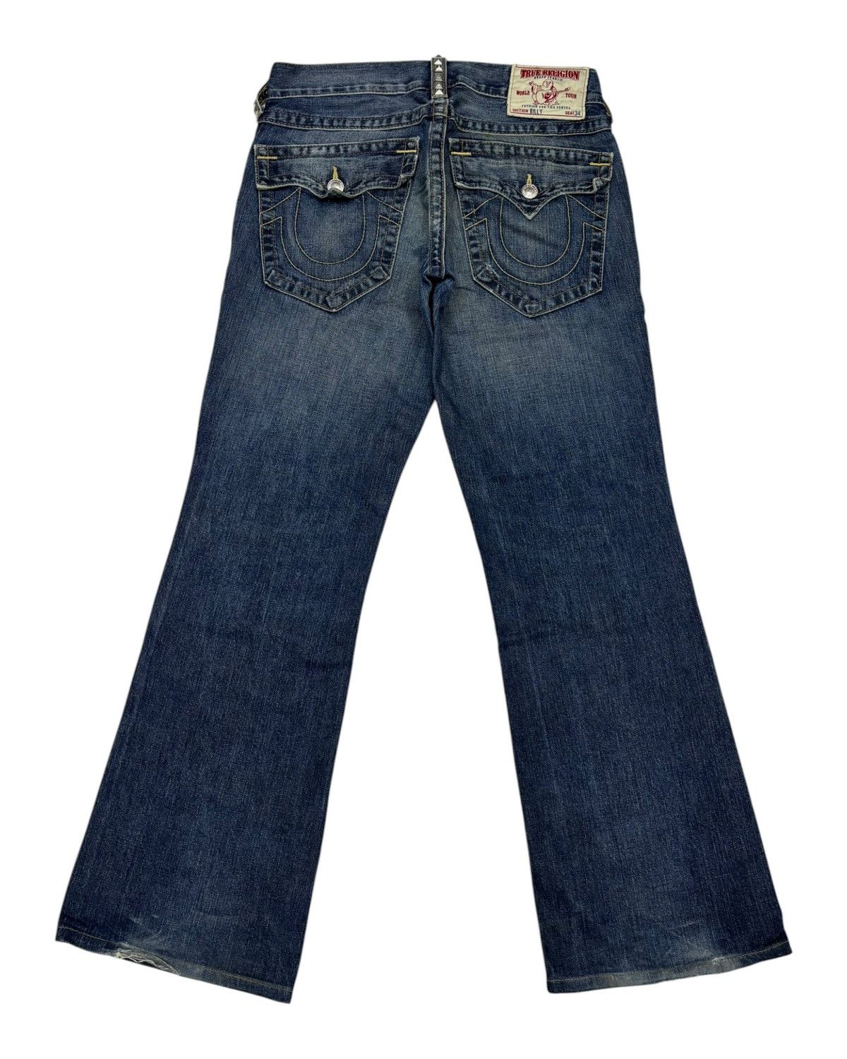 True Religion TRUE RELIGION METAL STUDDED FLARE JEANS BOOTCUT BILLY Size 31" - 2 Thumbnail