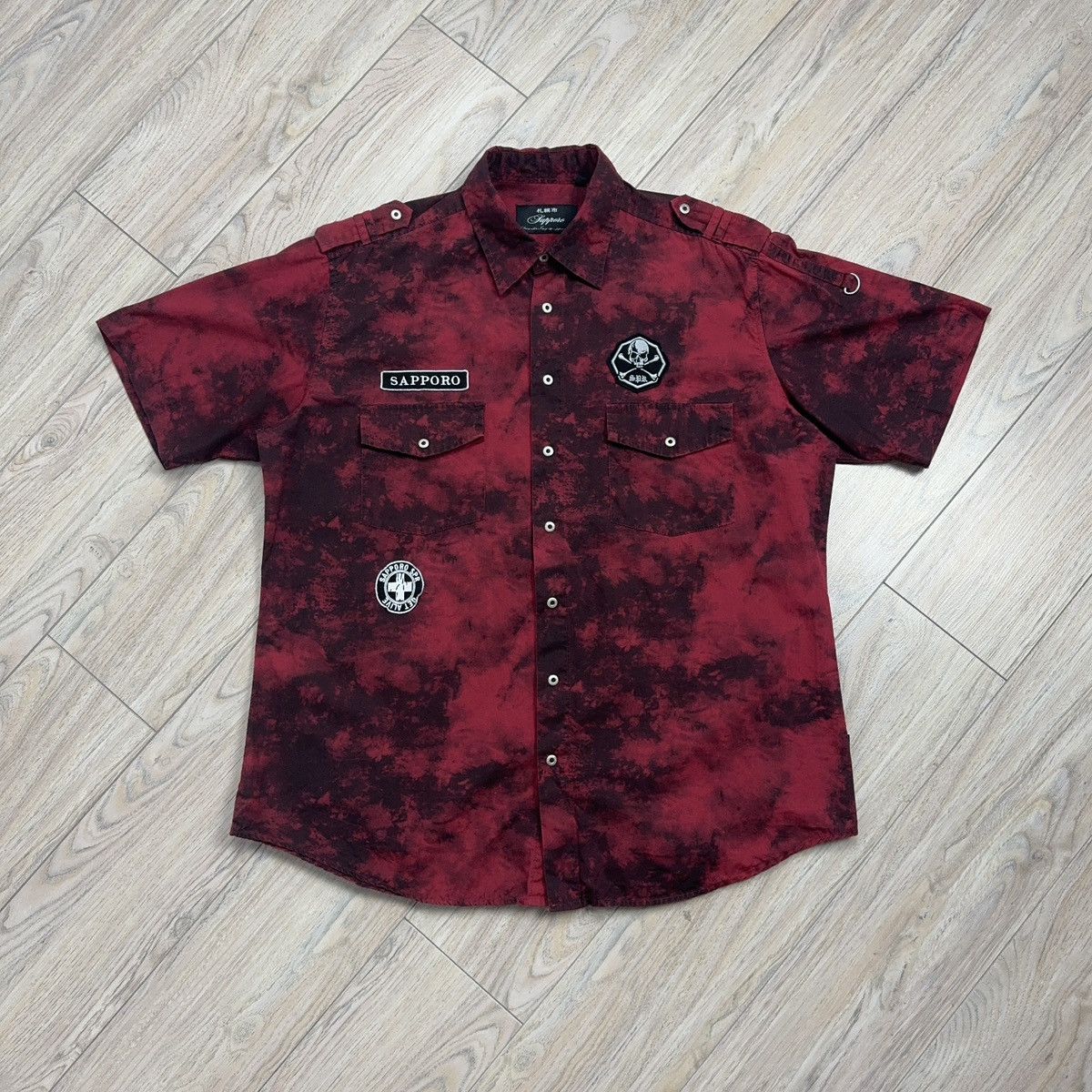 Affliction Vintage Japanese Affliction Style Skull Acid Wash Shirt Size US XL / EU 56 / 4 - 1 Thumbnail