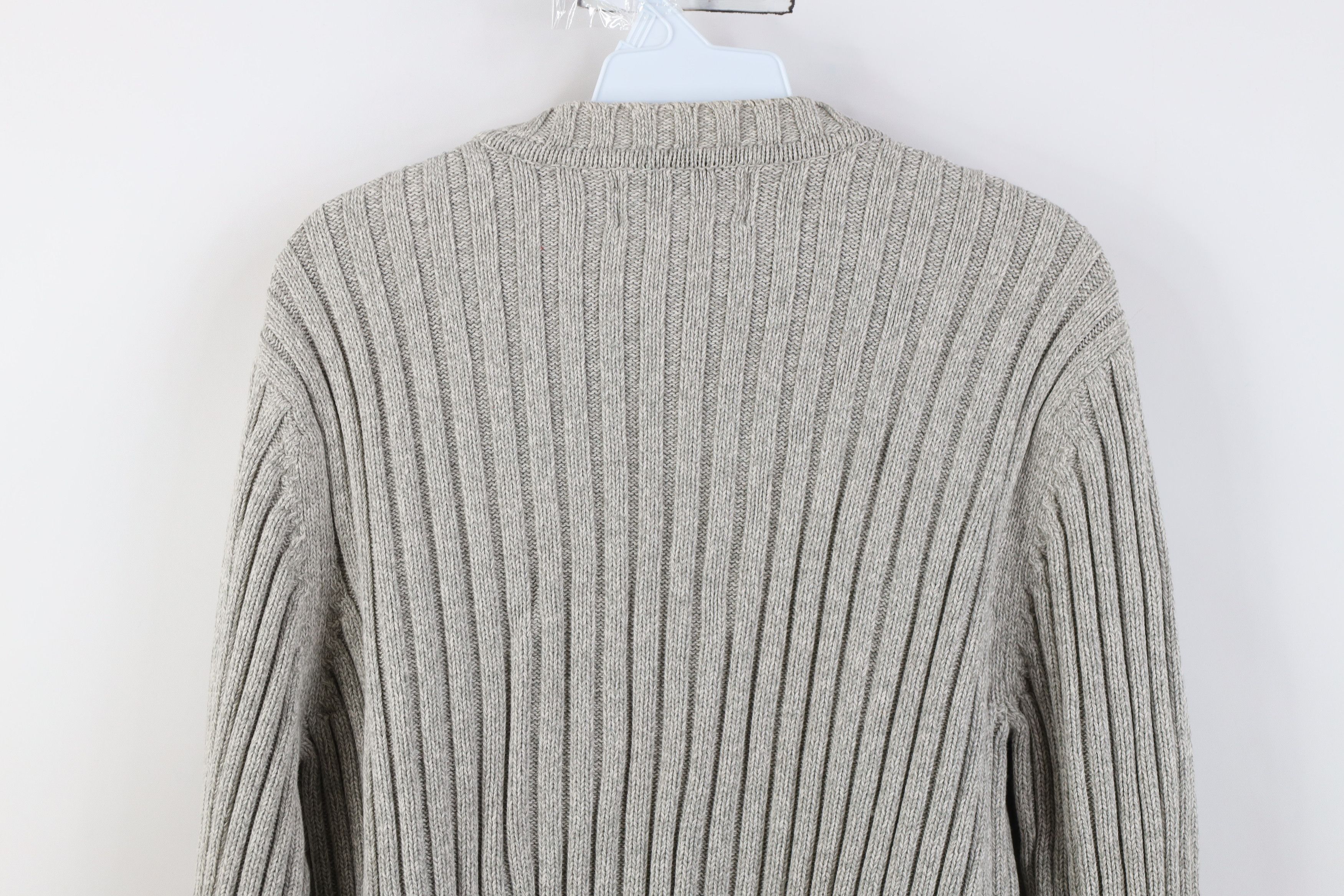 Express Vintage Y2K Express Babydoll Cotton Ribbed Knit Sweater Gray Size L / US 10 / IT 46 - 9 Thumbnail