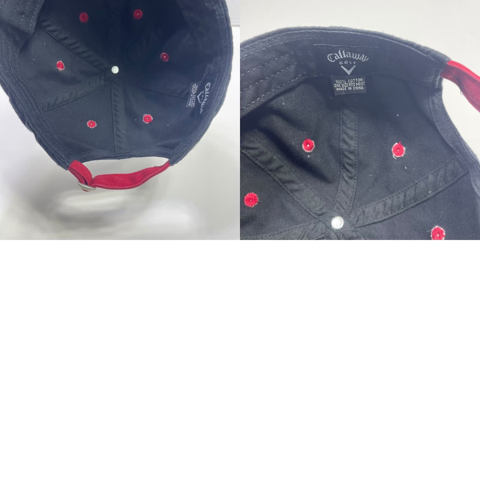 Callaway VINTAGE Callaway Golf hat Baseball Cap Trucker Hat Adjustable Strap Black Red 80s 90s Dad Mens Hat Size ONE SIZE - 8 Thumbnail