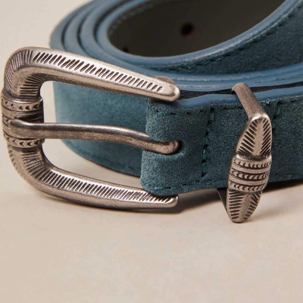 Lucky Brand Women’s Lucky Brand Suede Western Belt Turquoise L Size ONE SIZE - 3 Thumbnail