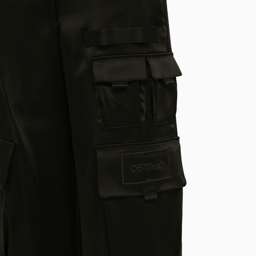 Off-White o1d2blof0924 Toybox Satin Cargo Trousers in Black Size 27" / US 4 / IT 40 - 5 Thumbnail