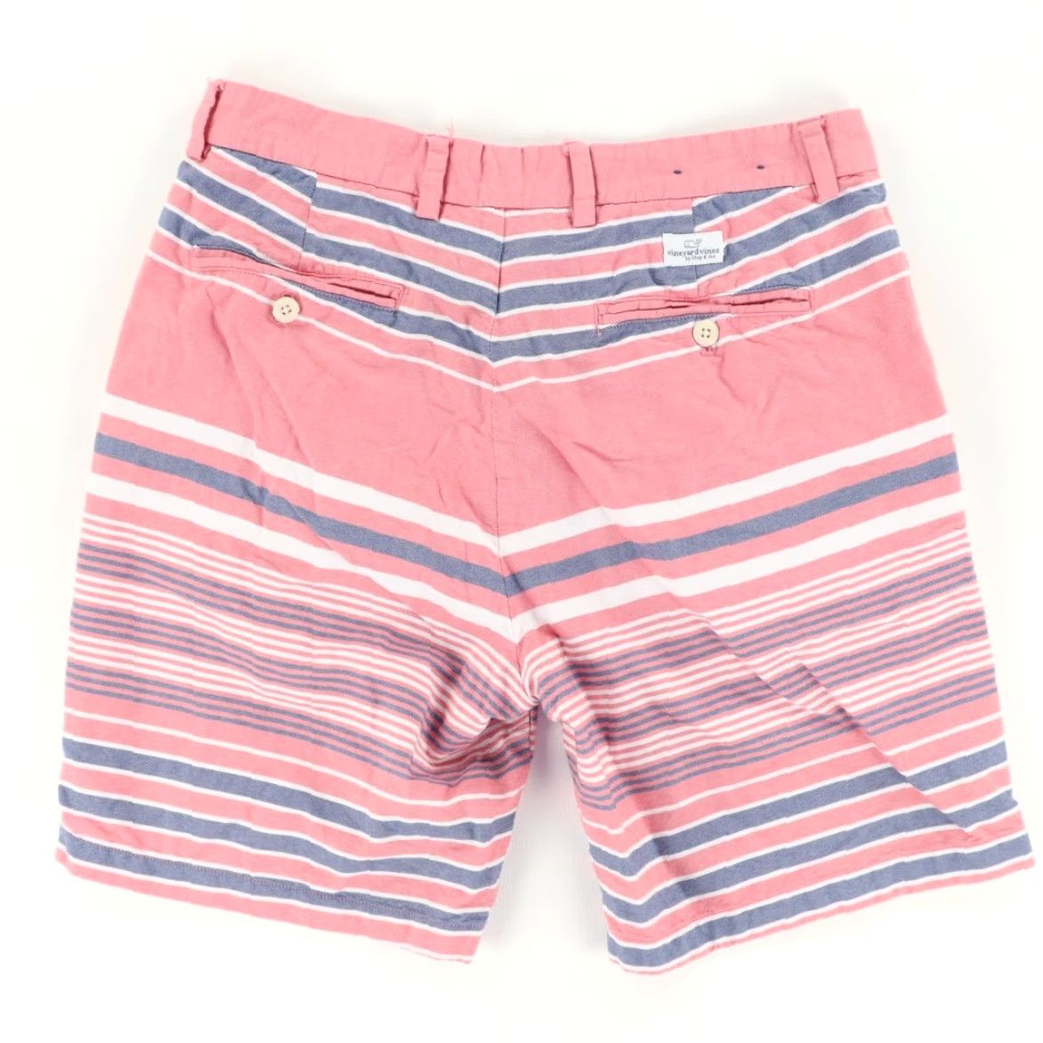 Vineyard Vines VINEYARD VINES Breaker Twill Chino Shorts Pink Striped Men's 33 Chino Shorts Pink Striped Mens 33 Size US 33 - 4 Thumbnail