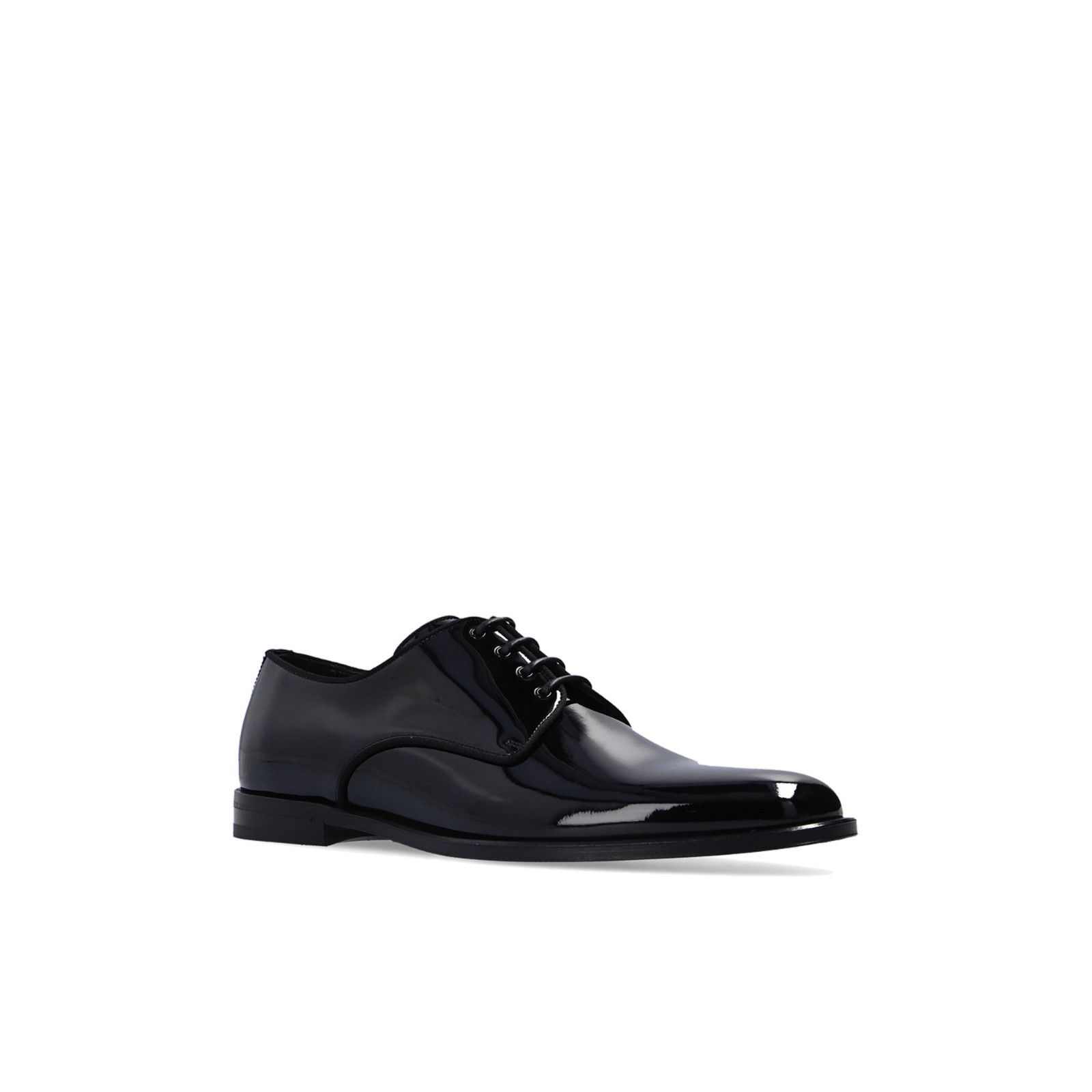 DOLCE&GABBANA Black Patent Leather Derby Shoes New & Authent