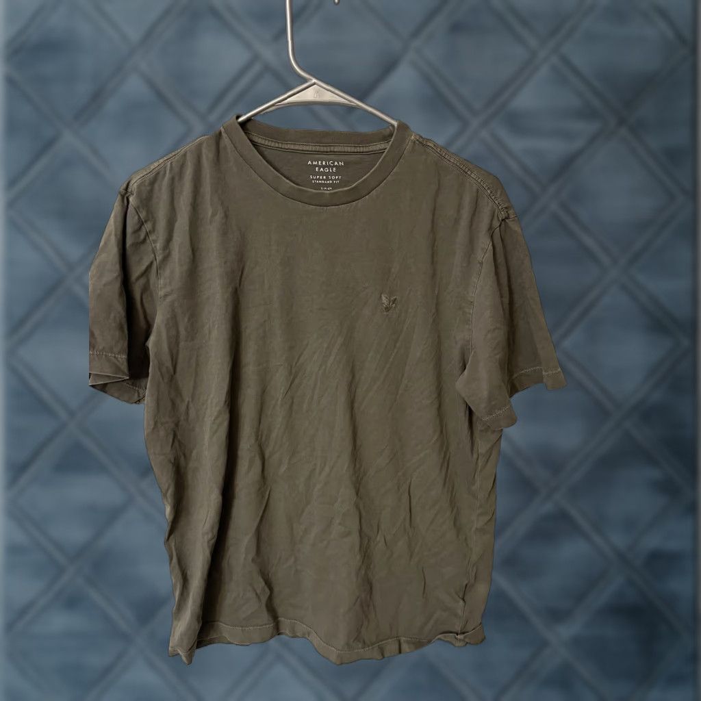 American Eagle Outfitters VINTAGE American Eagle Outfitters Classic Fit T-Shirt S Crew Neck Solid Green Men Short Sleeve Size US 29 - 1 Thumbnail