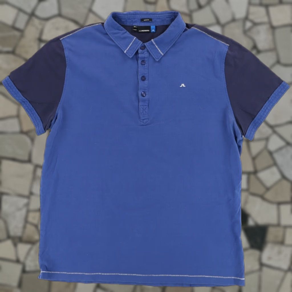 J.Lindeberg J. Lindeberg Prisco Slim Lux Bridge Colorblock Polo Shirt Blue XL Mens Shirt Colorblock Slim Lux Bridge Polo Shirt J. Lindeberg Men XL Blue Size US XL / EU 56 / 4 - 1 Thumbnail