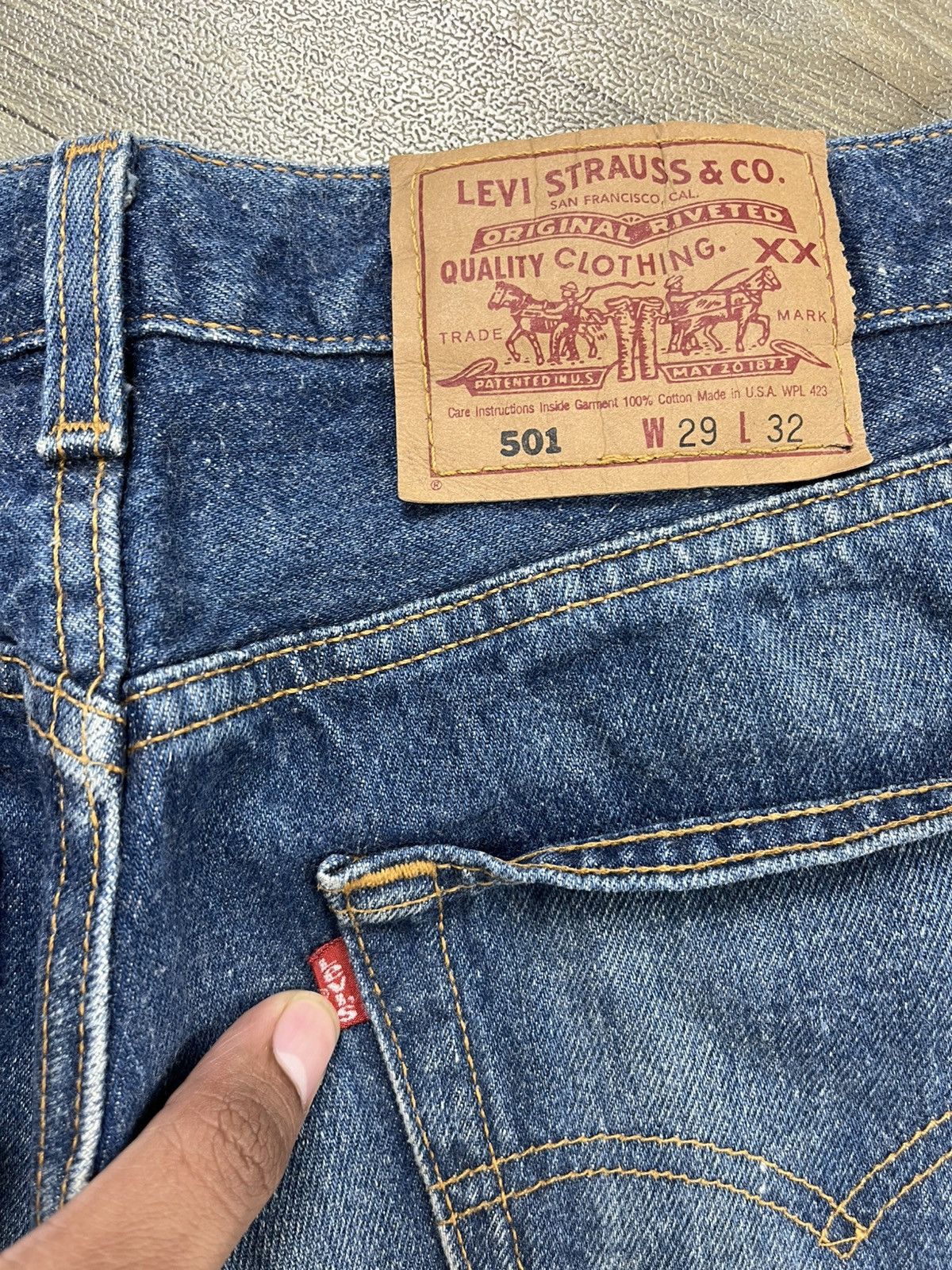 Levi's Vintage Clothing 🇺🇸1990s Vintage Levis 501 29x32 Straight Leg Blue Jeans Size US 29 - 15 Thumbnail