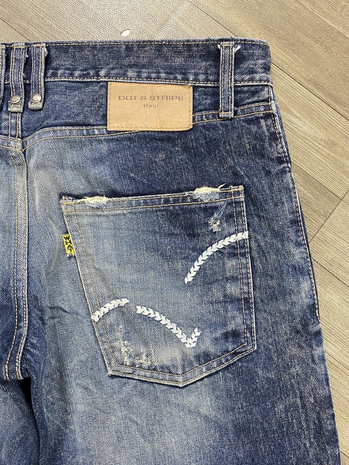 If Six Was Nine 2000s Dot & Stripe Distressed Punk Lgb Style Flared Jeans Size US 30 / EU 46 - 13 Thumbnail