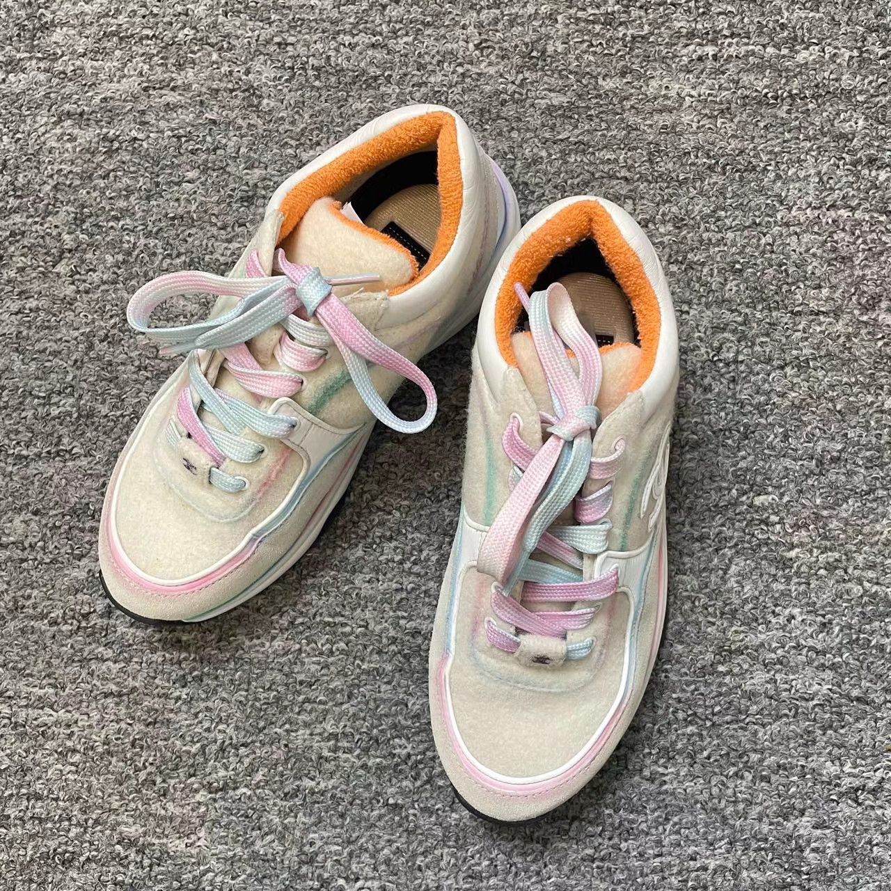 Chanel CHANEL Multicolor Cashmere Sneakers K12 Size US 5.5 / IT 35.5 - 2 Thumbnail