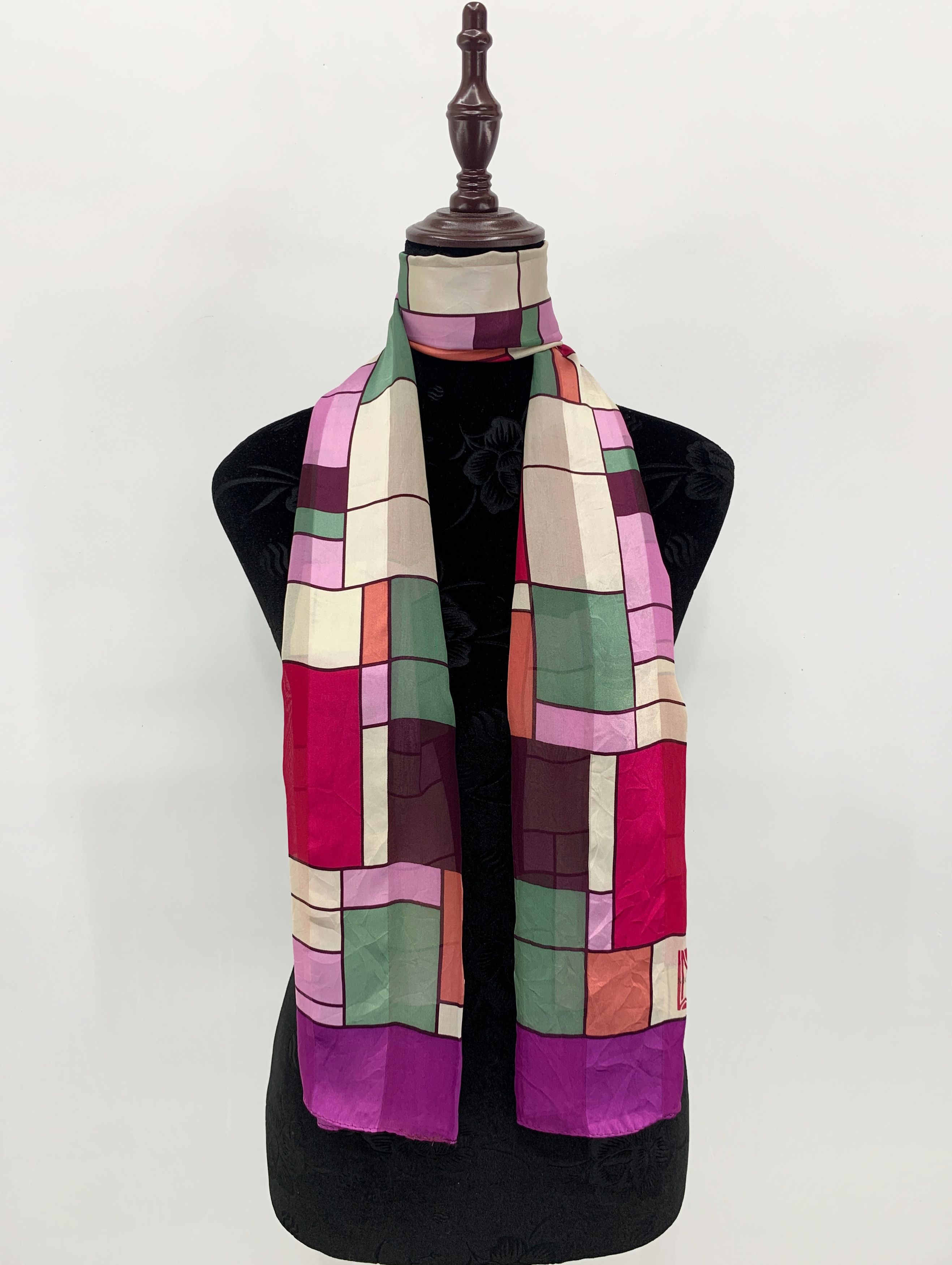 image of Vintage Maxime Labeyrie Stole Silk Scarf Neckwear - Sca669, Women's