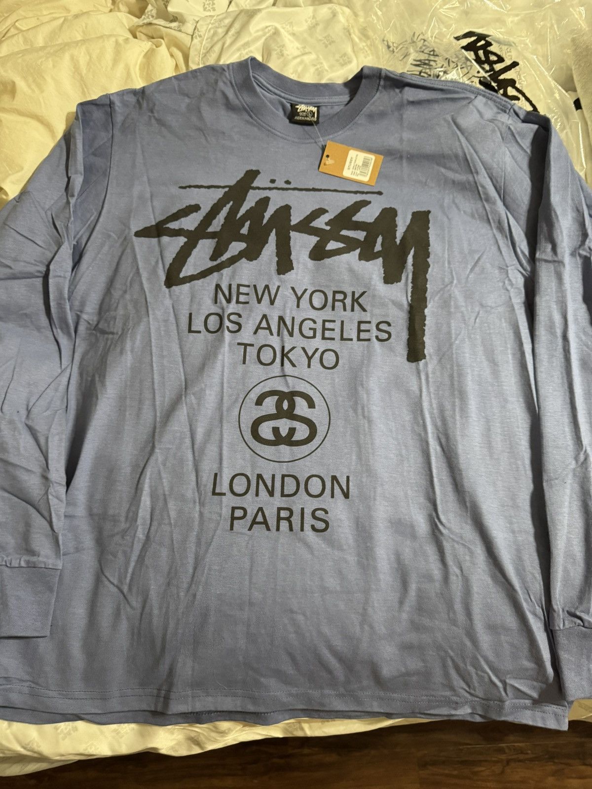 Stussy World Tour Long Sleeve 'Storm' LARGE NWT