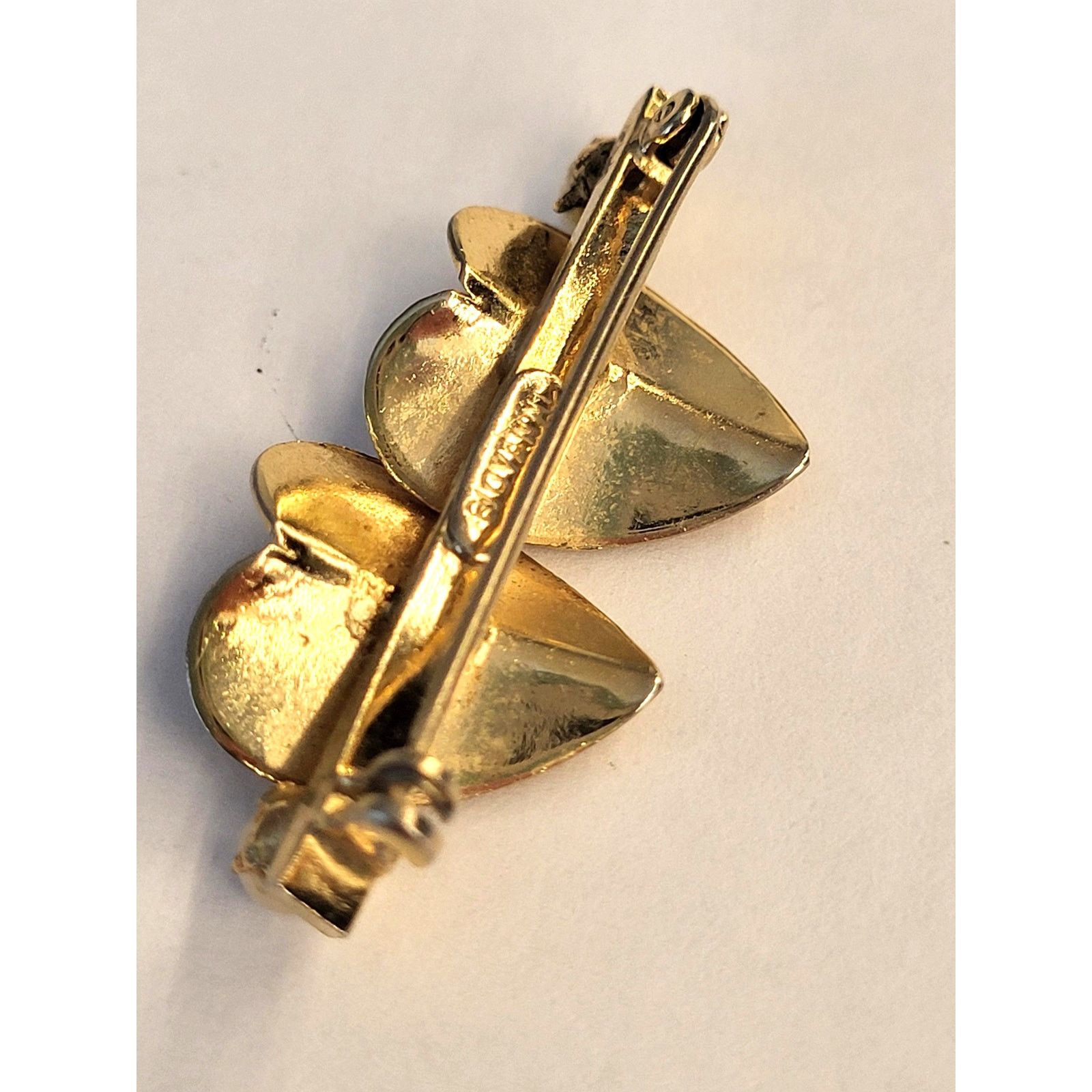 & Other Stories VTG Giovanni Heart Brooch w/Pearls Signed Gold Size ONE SIZE - 6 Thumbnail