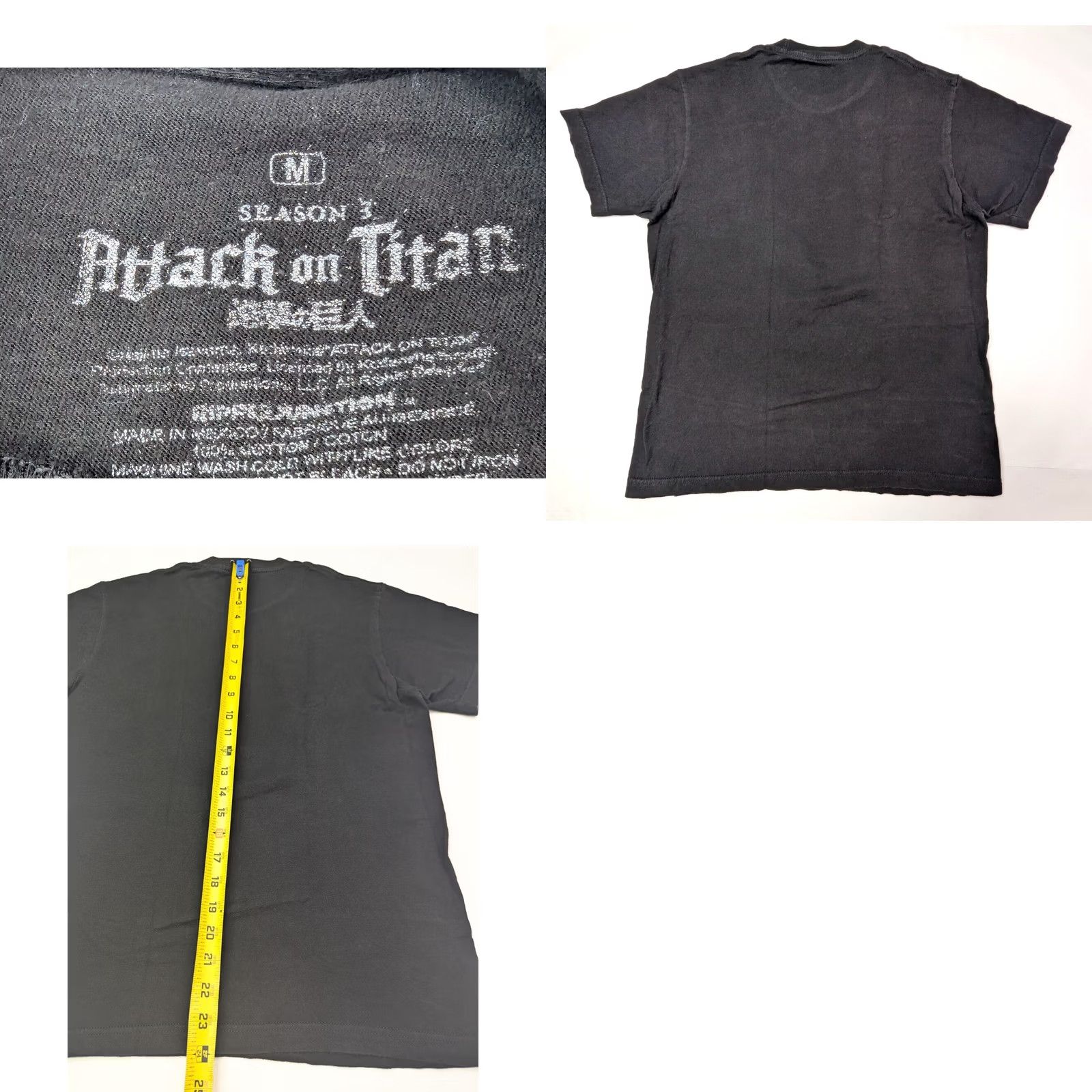 Ripple Junction Ripple Junction Manga Shirt LOT x 2, Attack on Titan Short Sleeve Crew Neck, Black, Size M, Men, T-Shirt, Graphic Print, Anime, 2 Pack Size US M / EU 48-50 / 2 - 9 Thumbnail