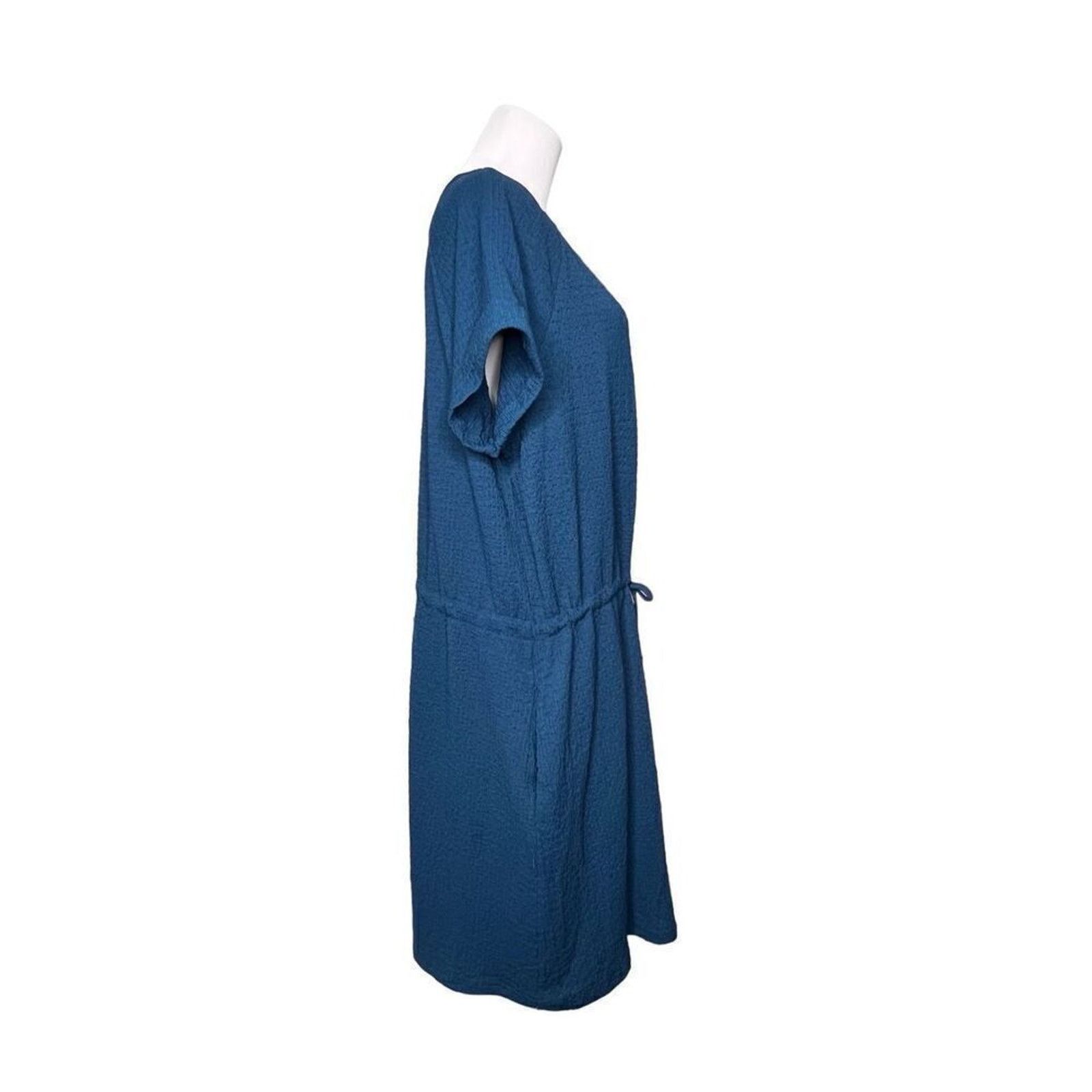 Other Cupshe Blue Crinkle Dress Cover Up LARGE Bohemian NWT Size L / US 10 / IT 46 - 4 Thumbnail