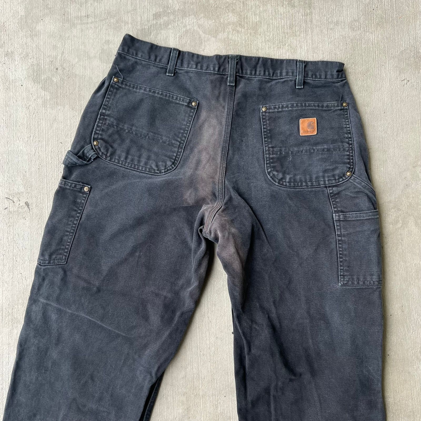 Carhartt × Vintage Carhartt faded black double knee work wear carpenter pants Size US 34 / EU 50 - 6 Thumbnail